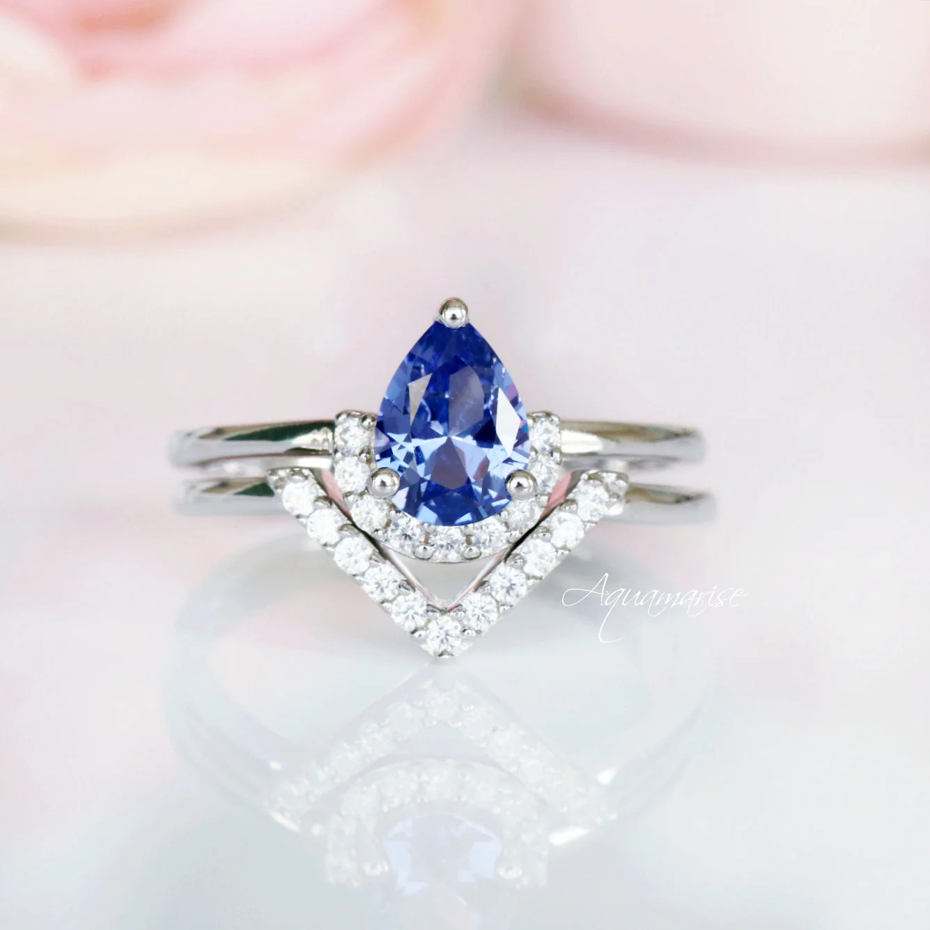 Aria Tanzanite Ring Set- Sterling Silver - Image 8