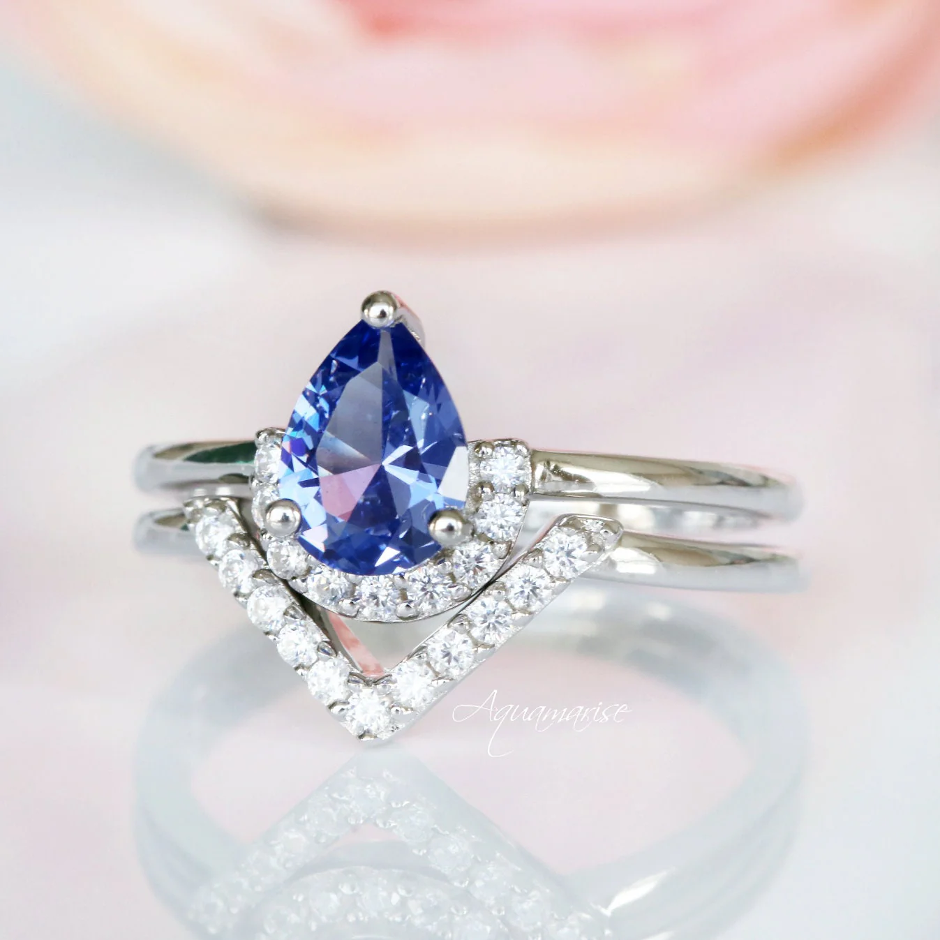 Aria Tanzanite Ring Set- Sterling Silver - Image 9
