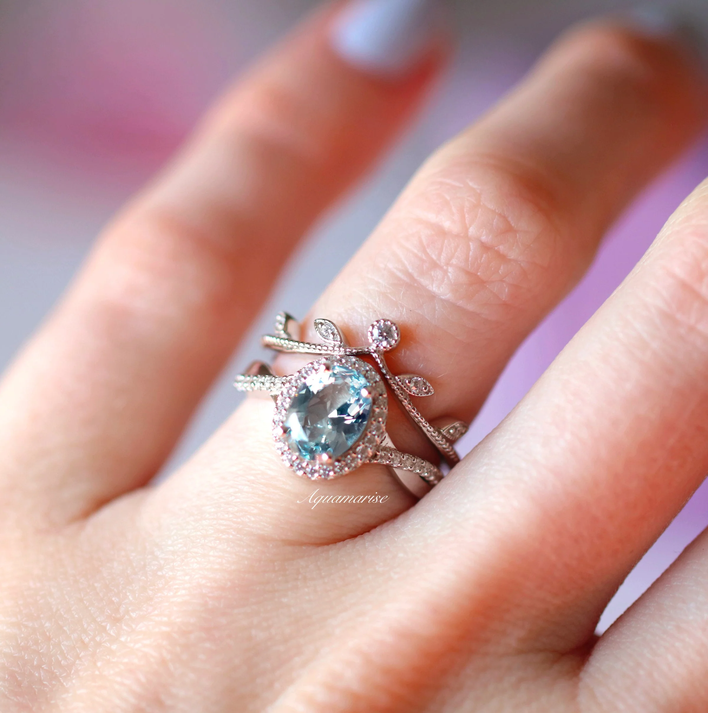 Vintage Leaf Wedding Band in Sterling Silver - Image 4