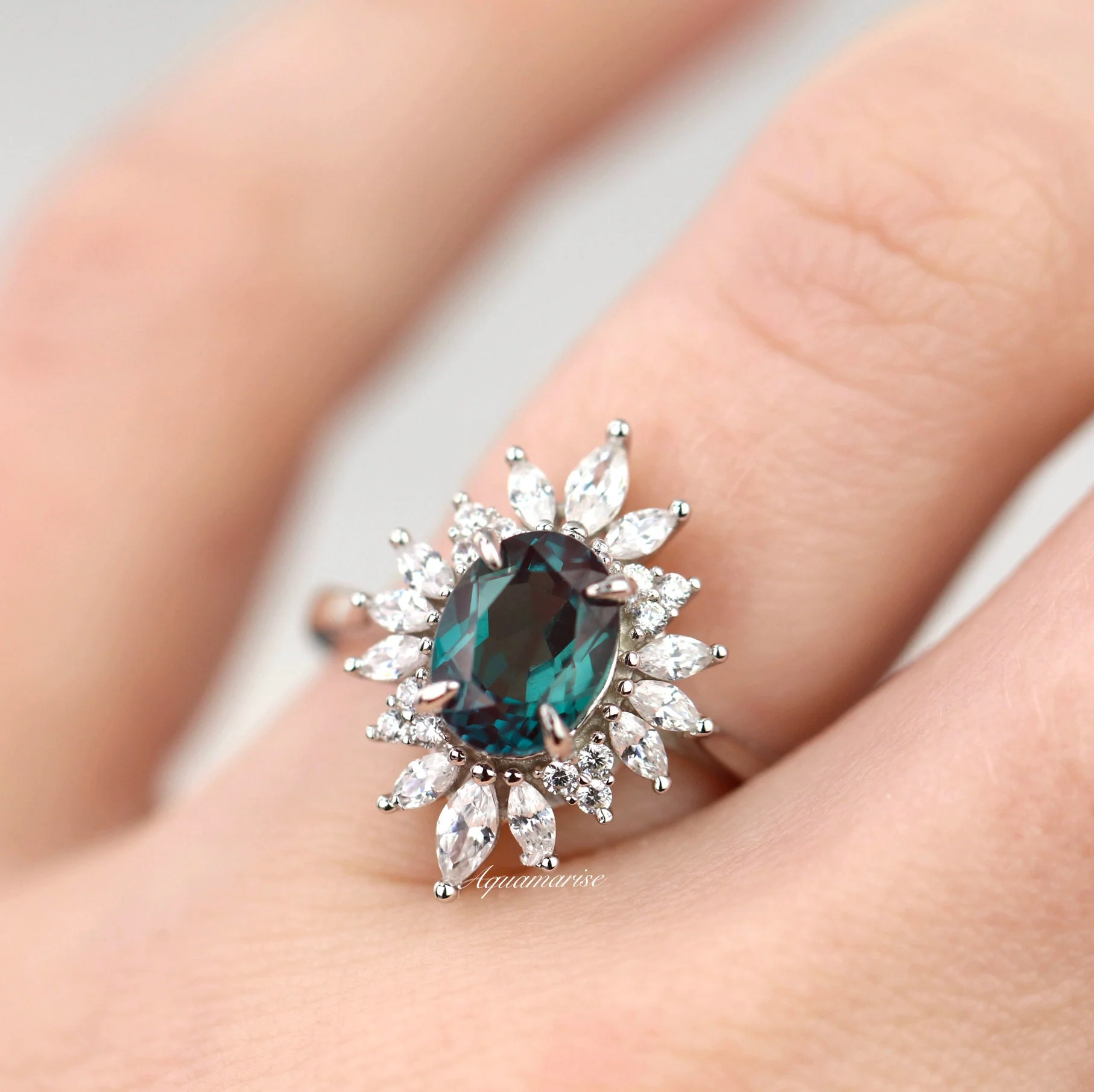 Aurora Alexandrite Ring - Sterling Silver - Image 4