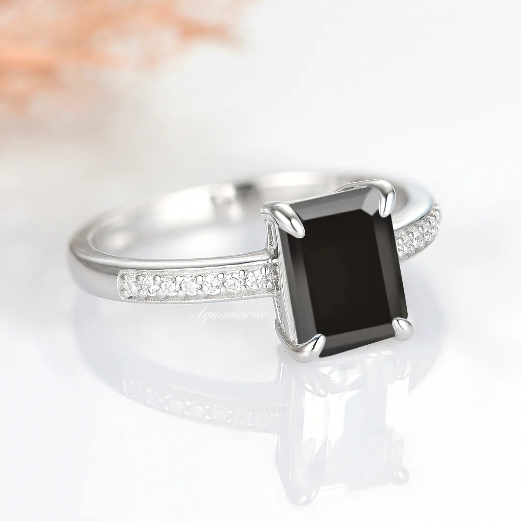 Ava Black Onyx Ring- 925 Sterling Silver - Image 5