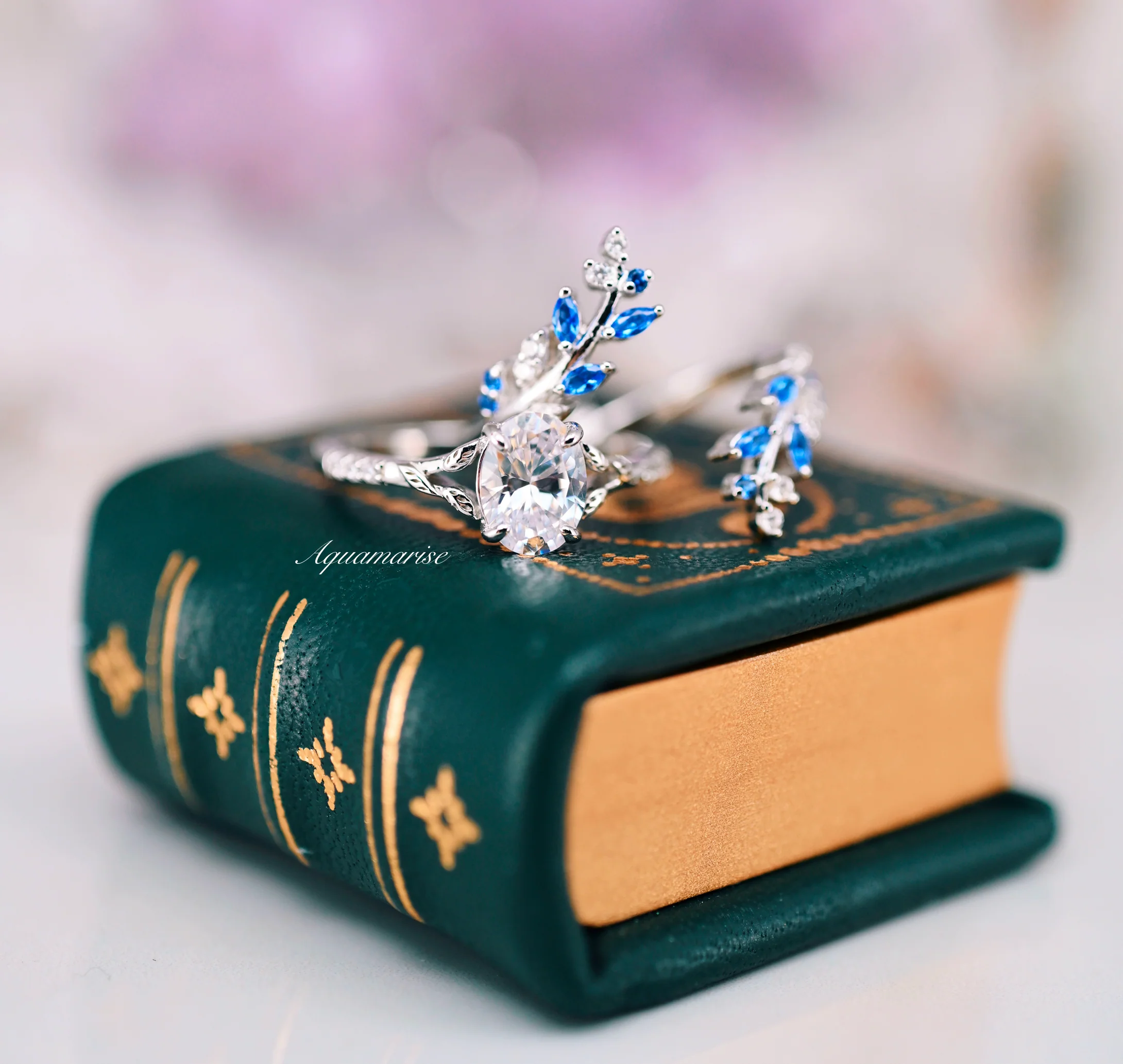 Oval Cut Lab-Grown Diamond Leaf Engagement Ring in 14K White Gold (IGI Certified) - Image 7