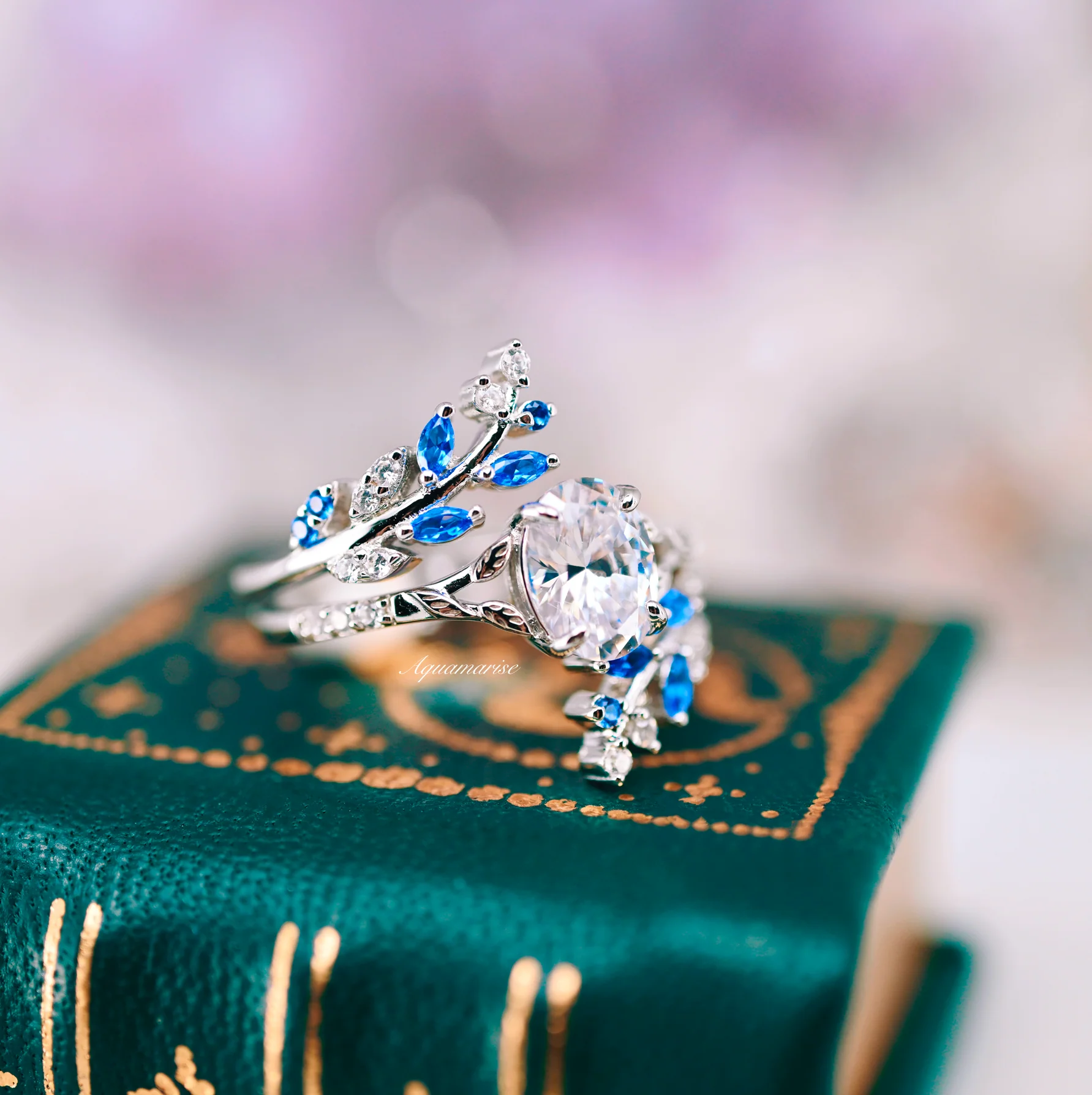 Oval Cut Lab-Grown Diamond Leaf Engagement Ring in 14K White Gold (IGI Certified) - Image 8