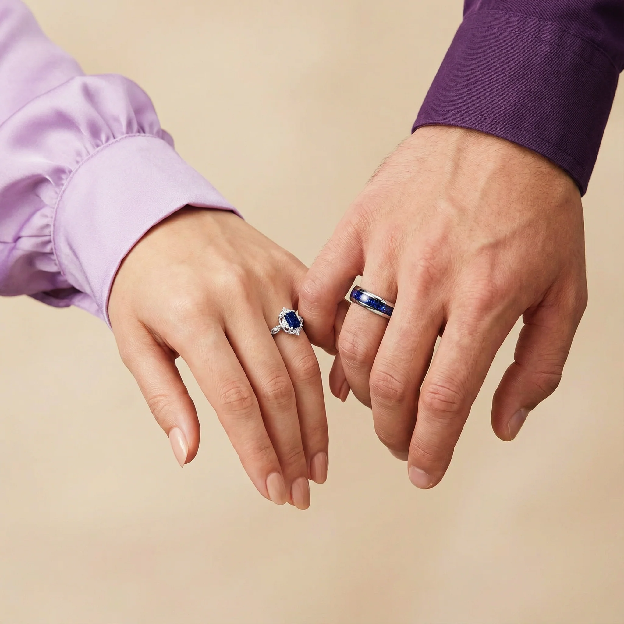 Starry Night Engagement Ring in Sterling Silver - Image 3