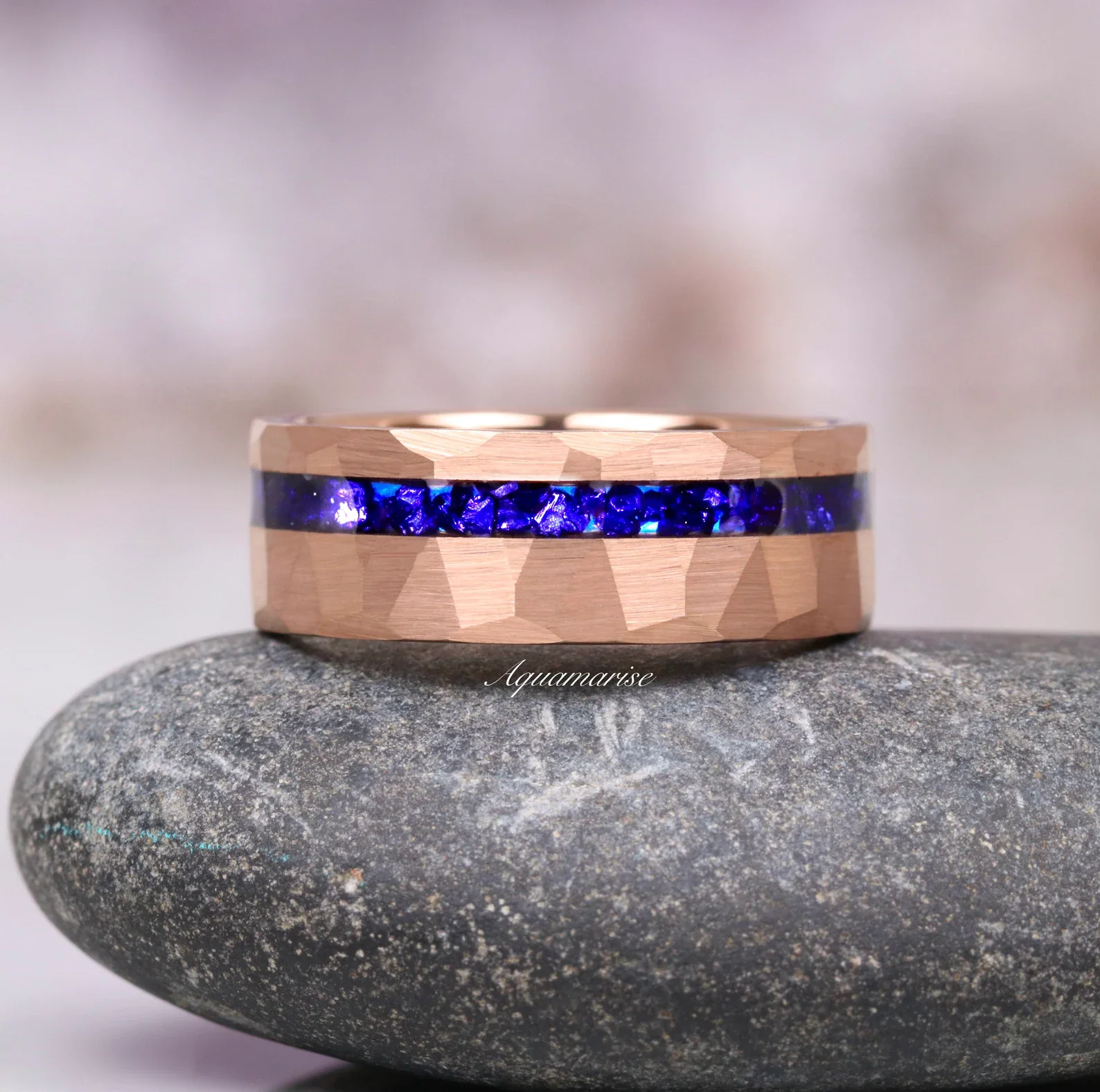 Midnight Blue Sapphire Couples Ring Set - Image 3