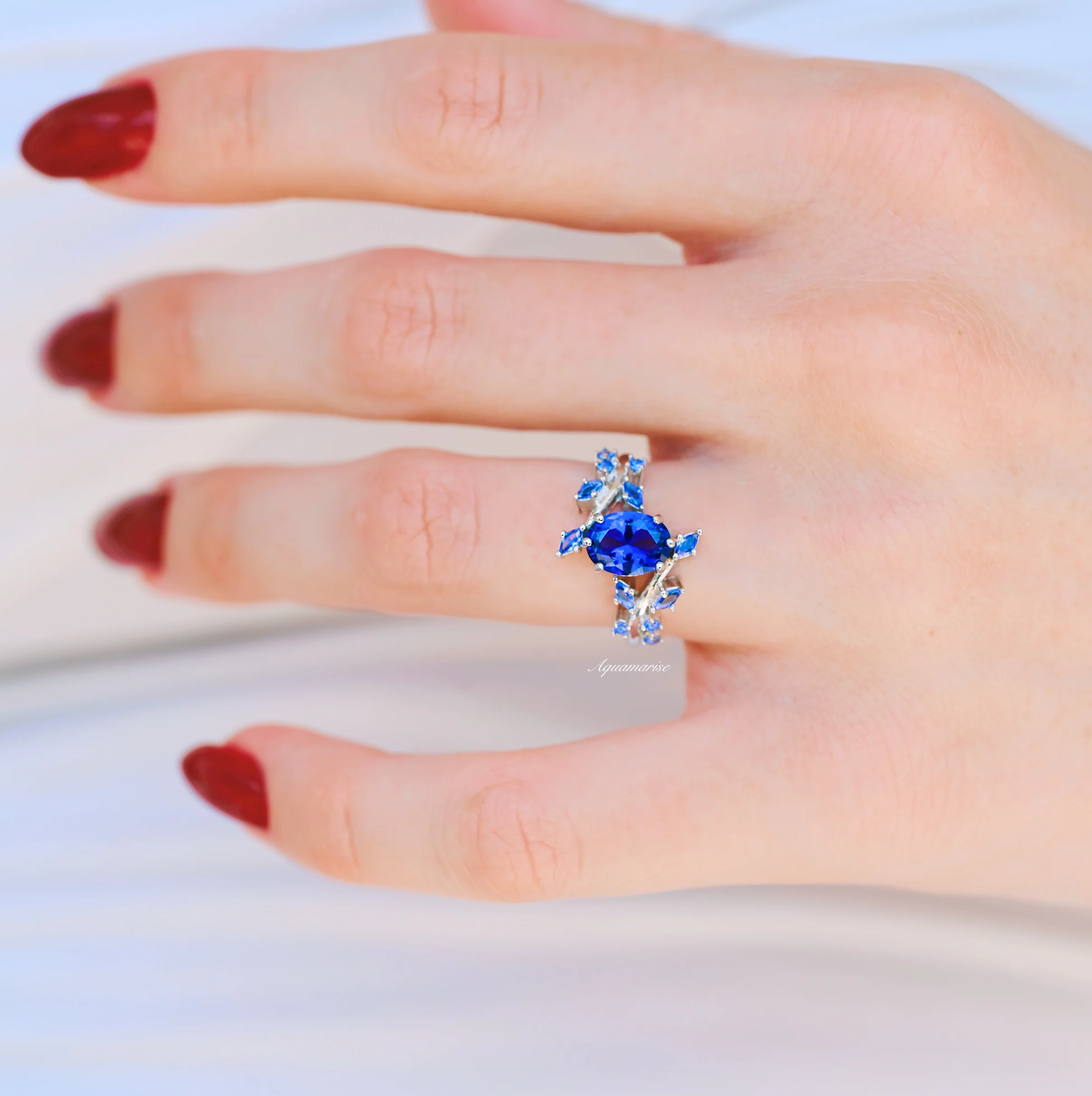 Galaxy Orion Nebula™ & Sapphire Couples Ring Set - Image 5