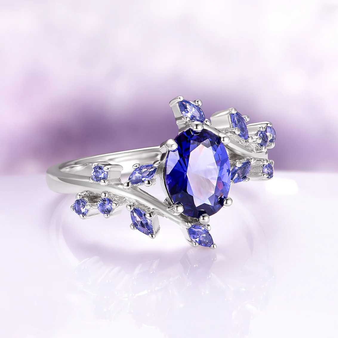 Galaxy Orion Nebula™ & Sapphire Couples Ring Set - Image 6
