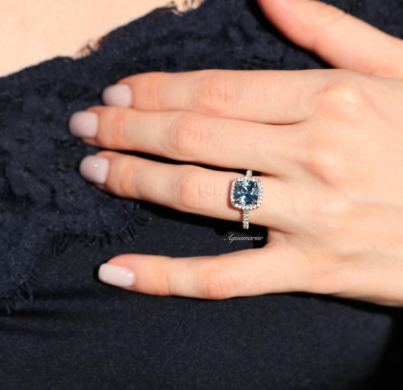 Belle Cushion Cut Alexandrite Ring in Sterling Silver - Image 3