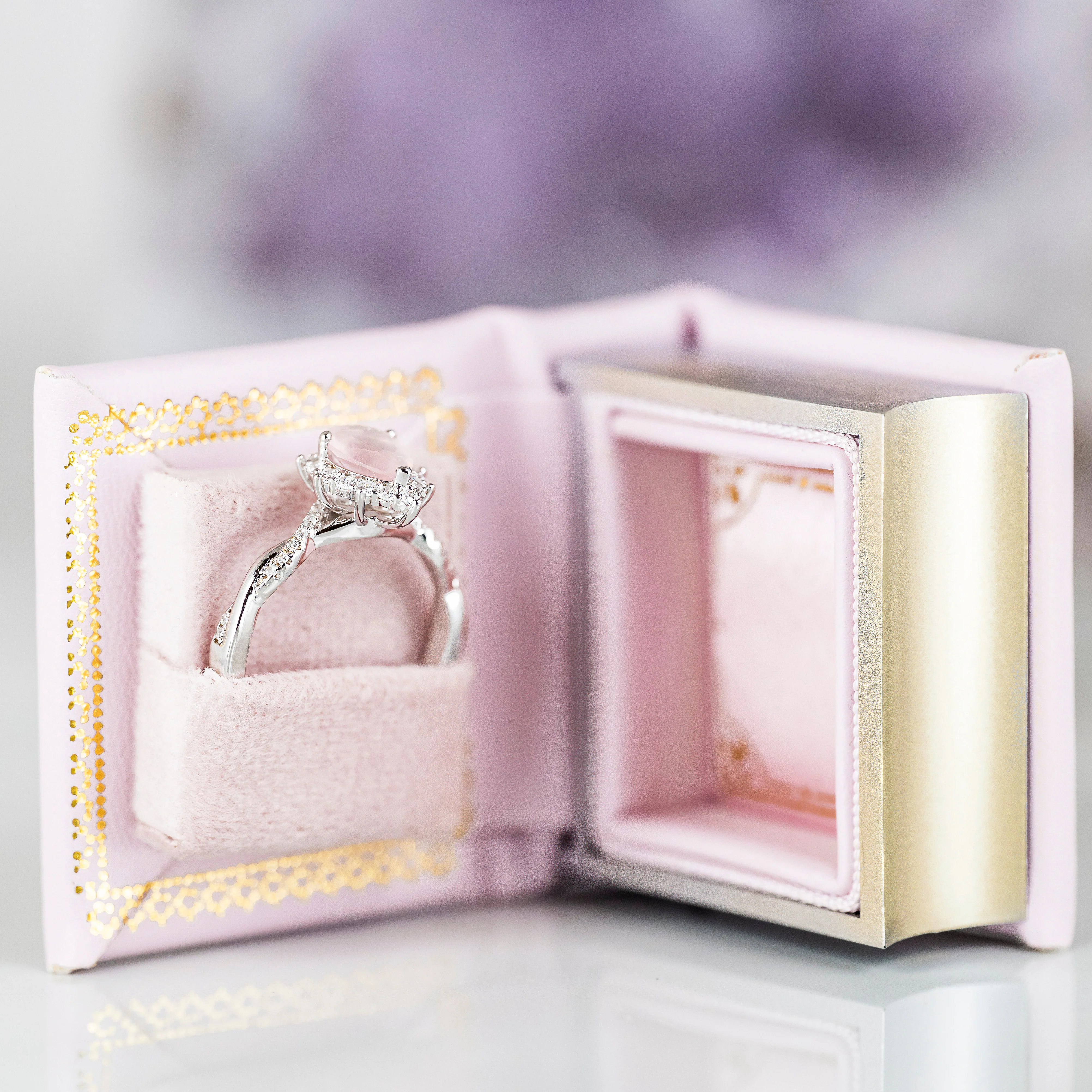 Dawn Court Leather Book Ring Box - Blushing Dawn Edition (Small) - Image 9