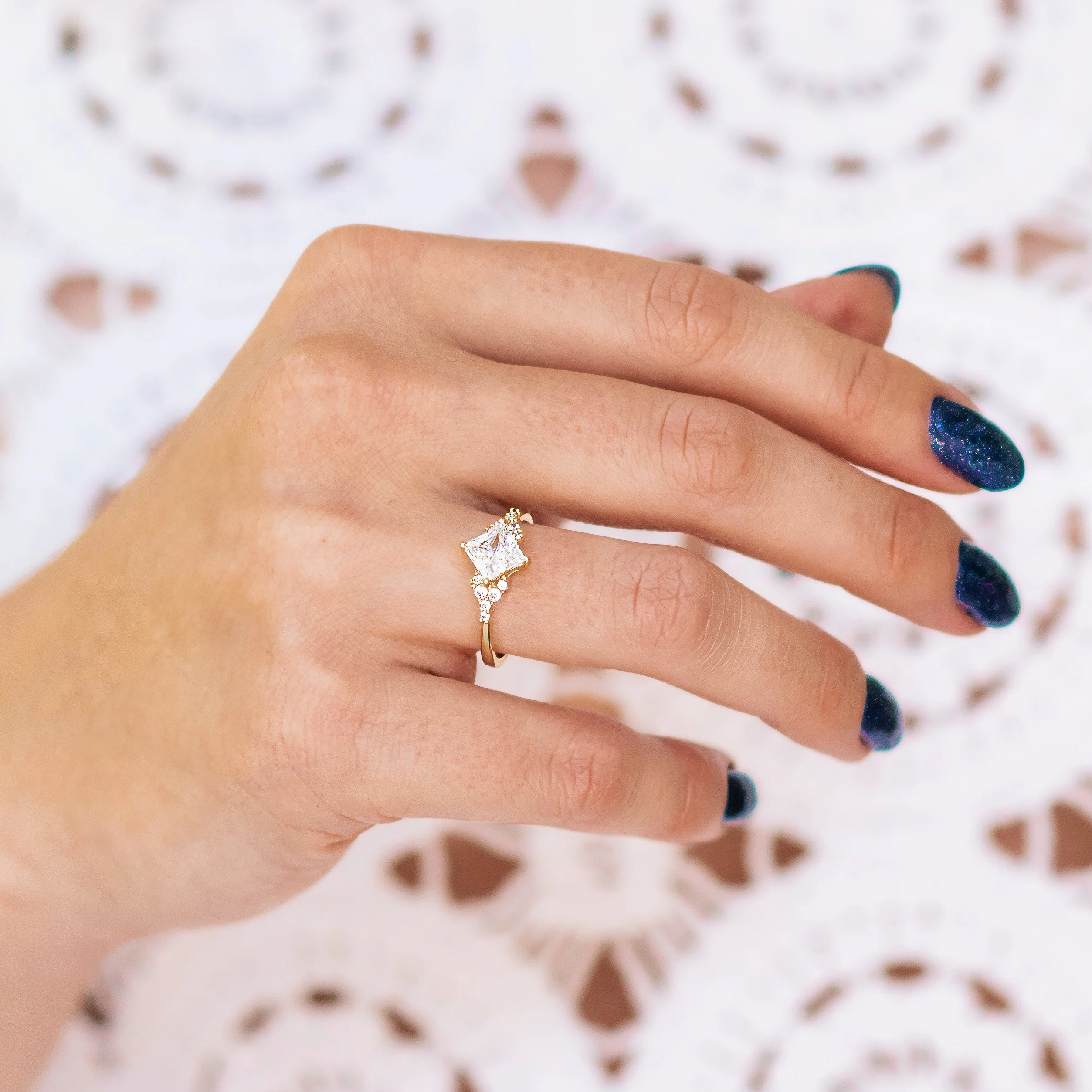 Ellie Lab-Grown Diamond Engagement Ring in Solid 14K Yellow Gold (IGI Certified) - Image 3