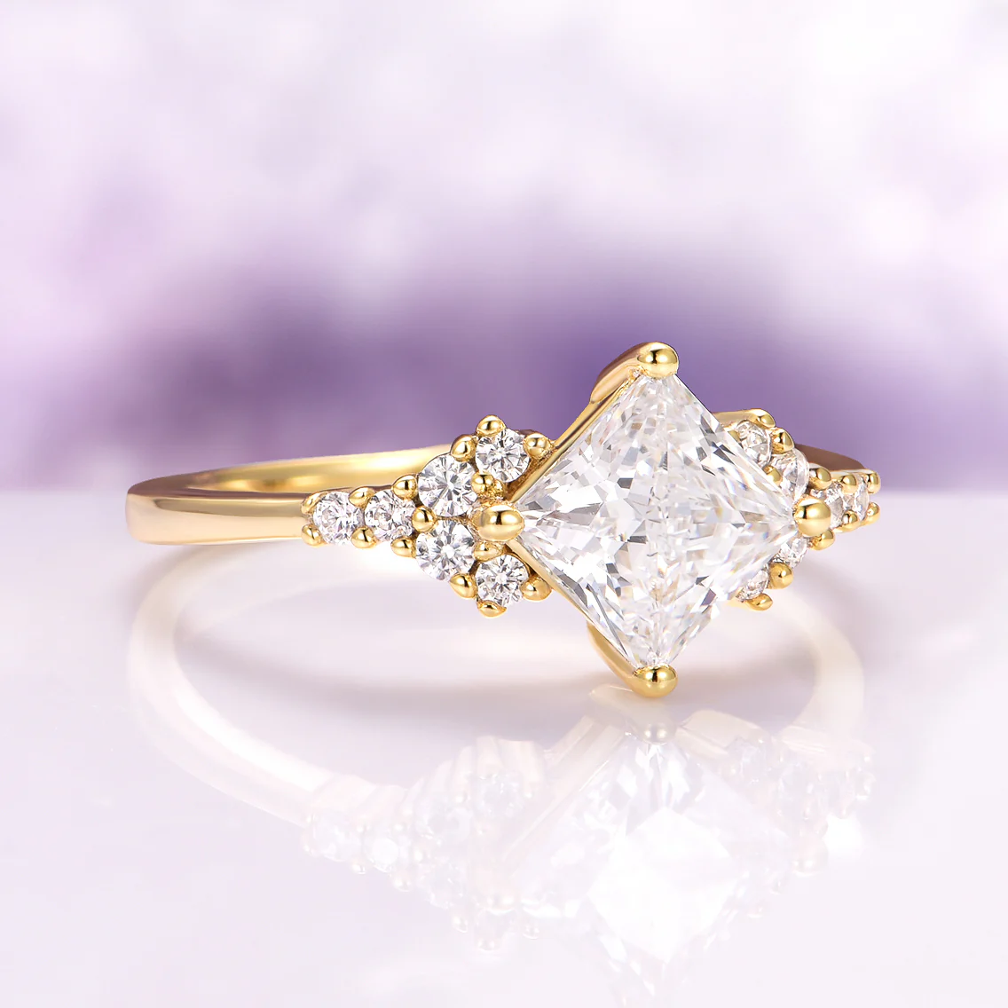 Ellie Lab-Grown Diamond Engagement Ring in Solid 14K Yellow Gold (IGI Certified) - Image 8