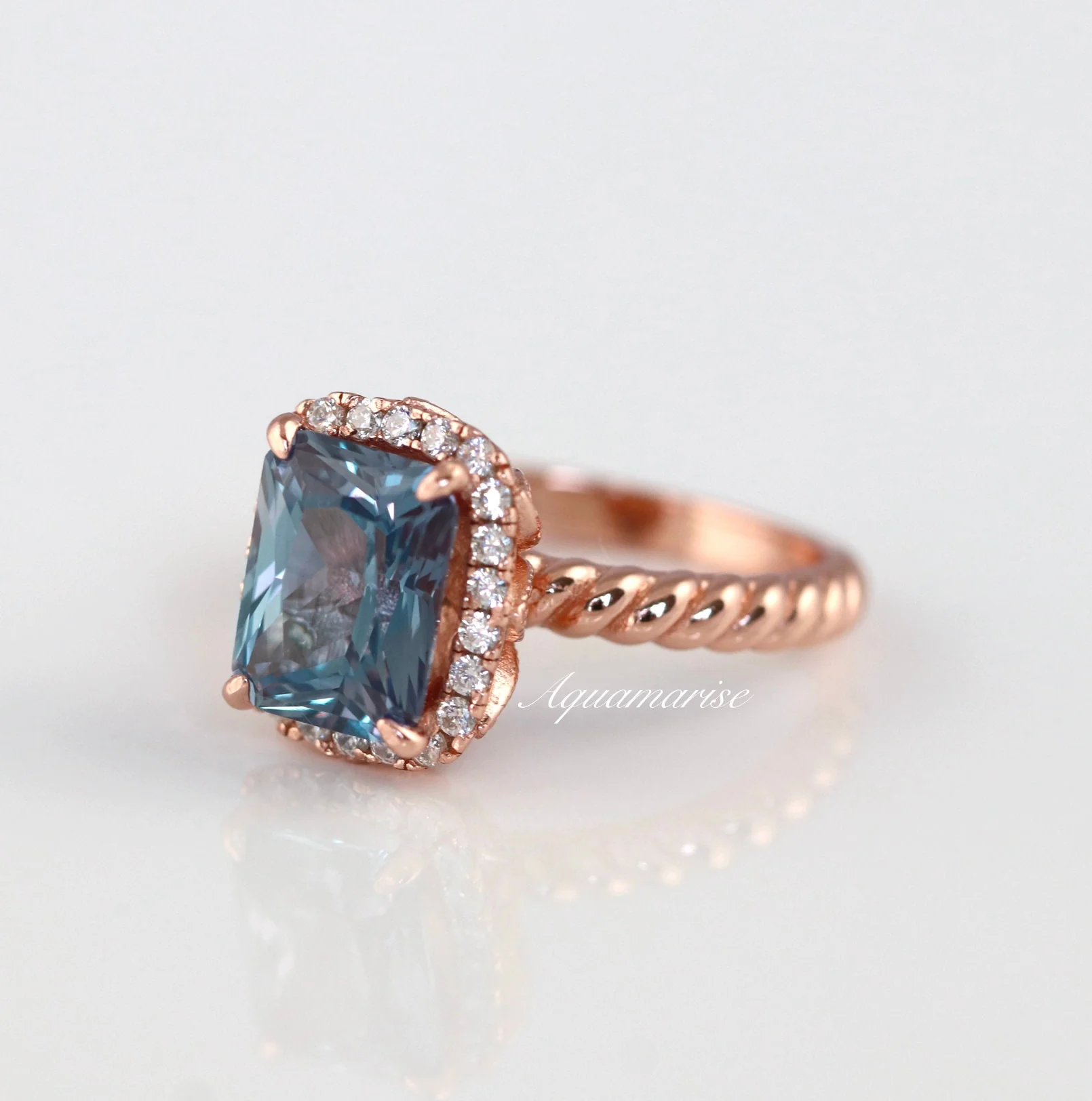 Hazel Alexandrite Ring- 14K Rose Gold Vermeil - Image 5