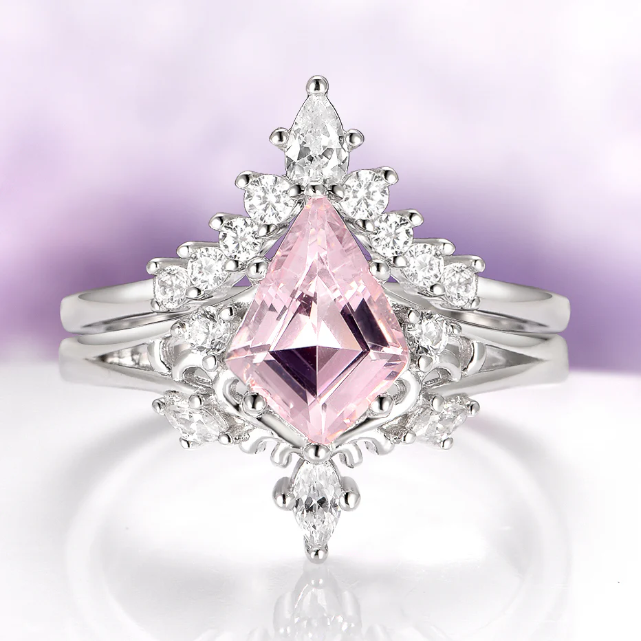 Elowen Morganite Couples Ring Set - Image 3