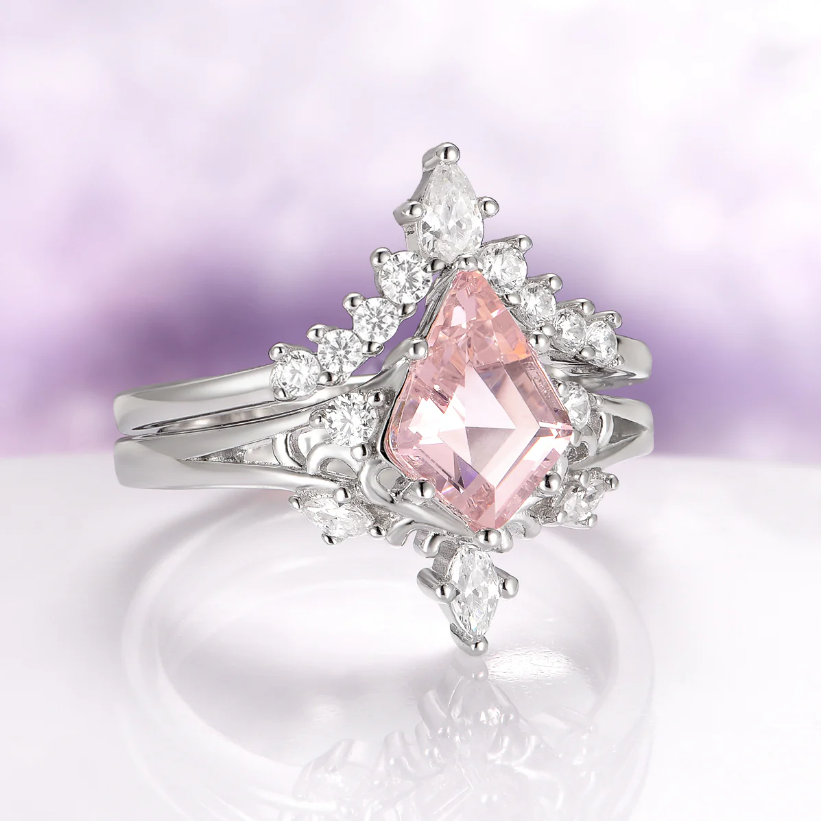 Elowen Morganite Couples Ring Set - Image 5
