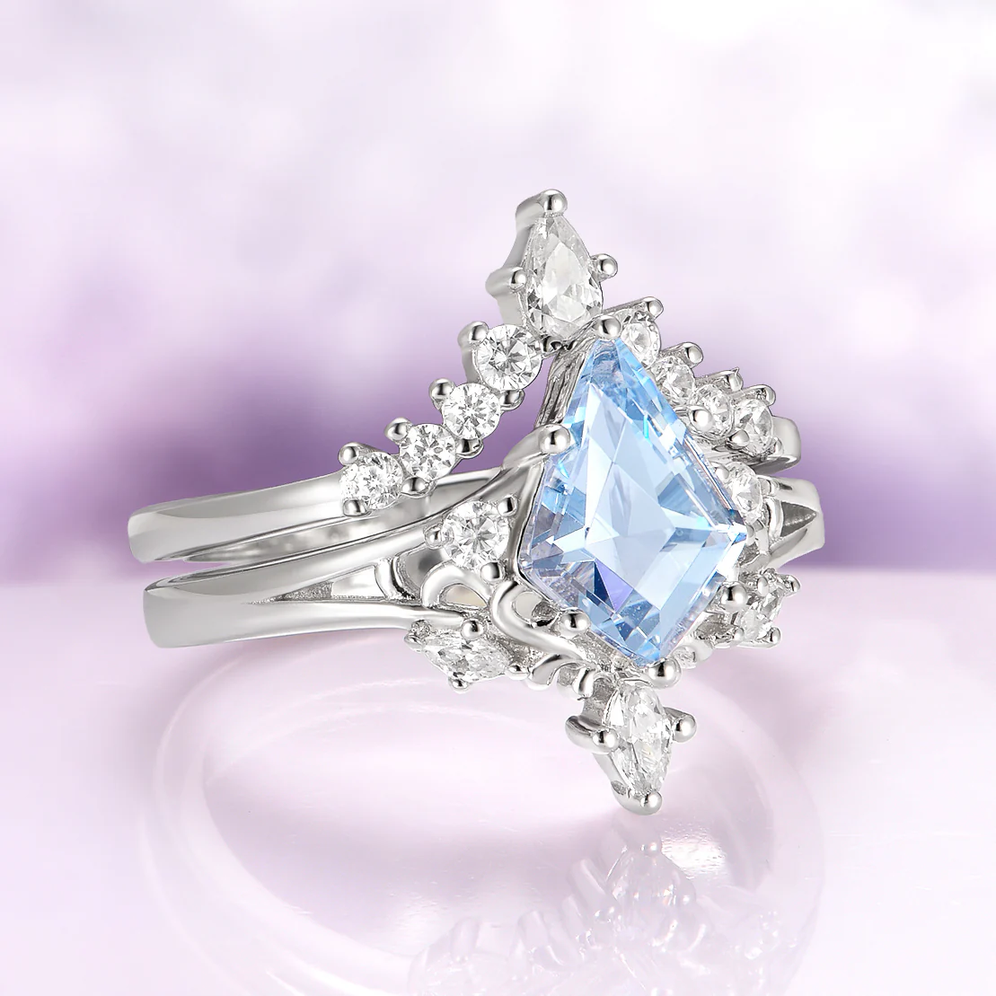 Elowen Aquamarine Couples Ring Set - Image 5