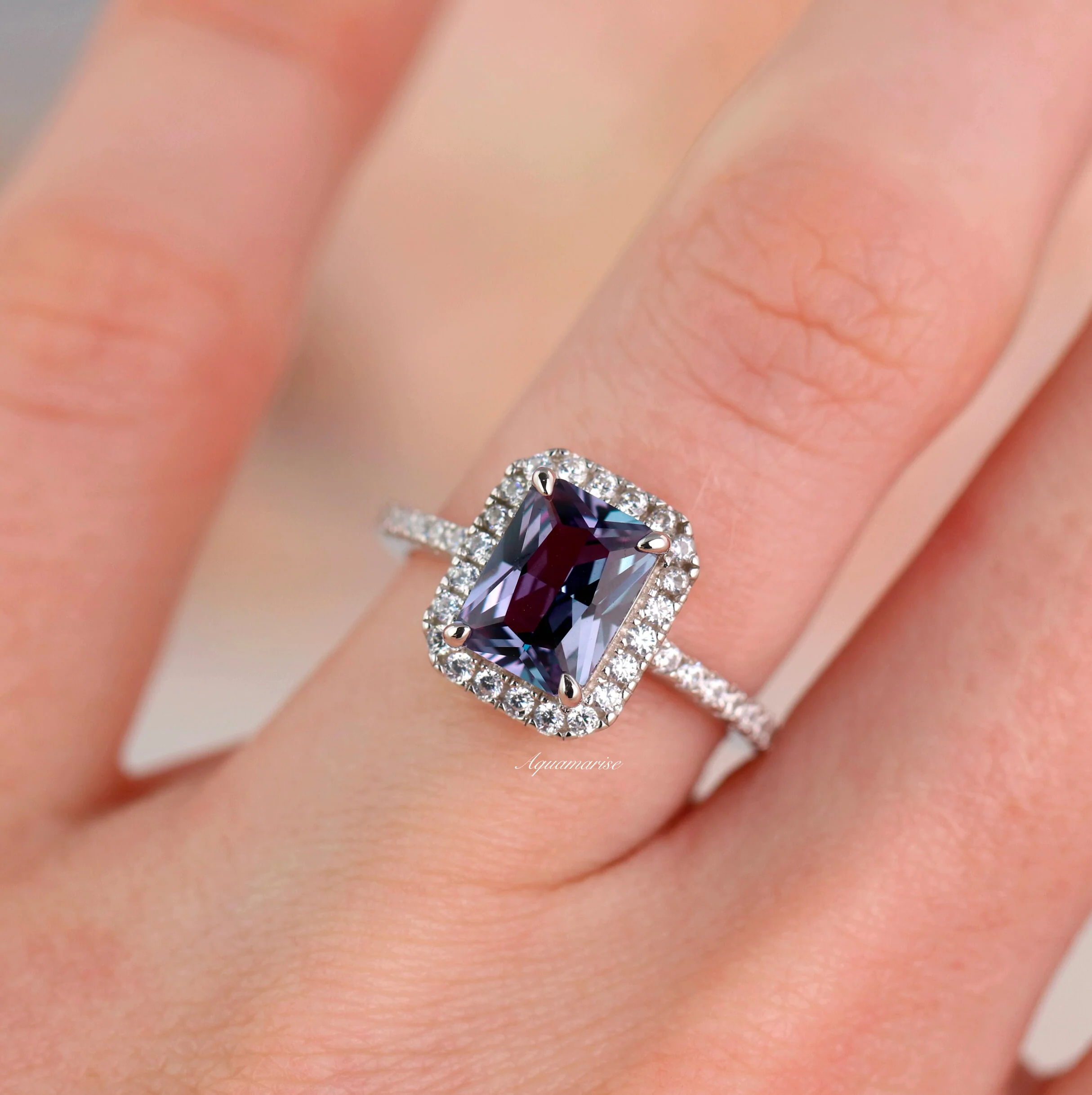 Rae Alexandrite Ring- Sterling Silver - Image 4