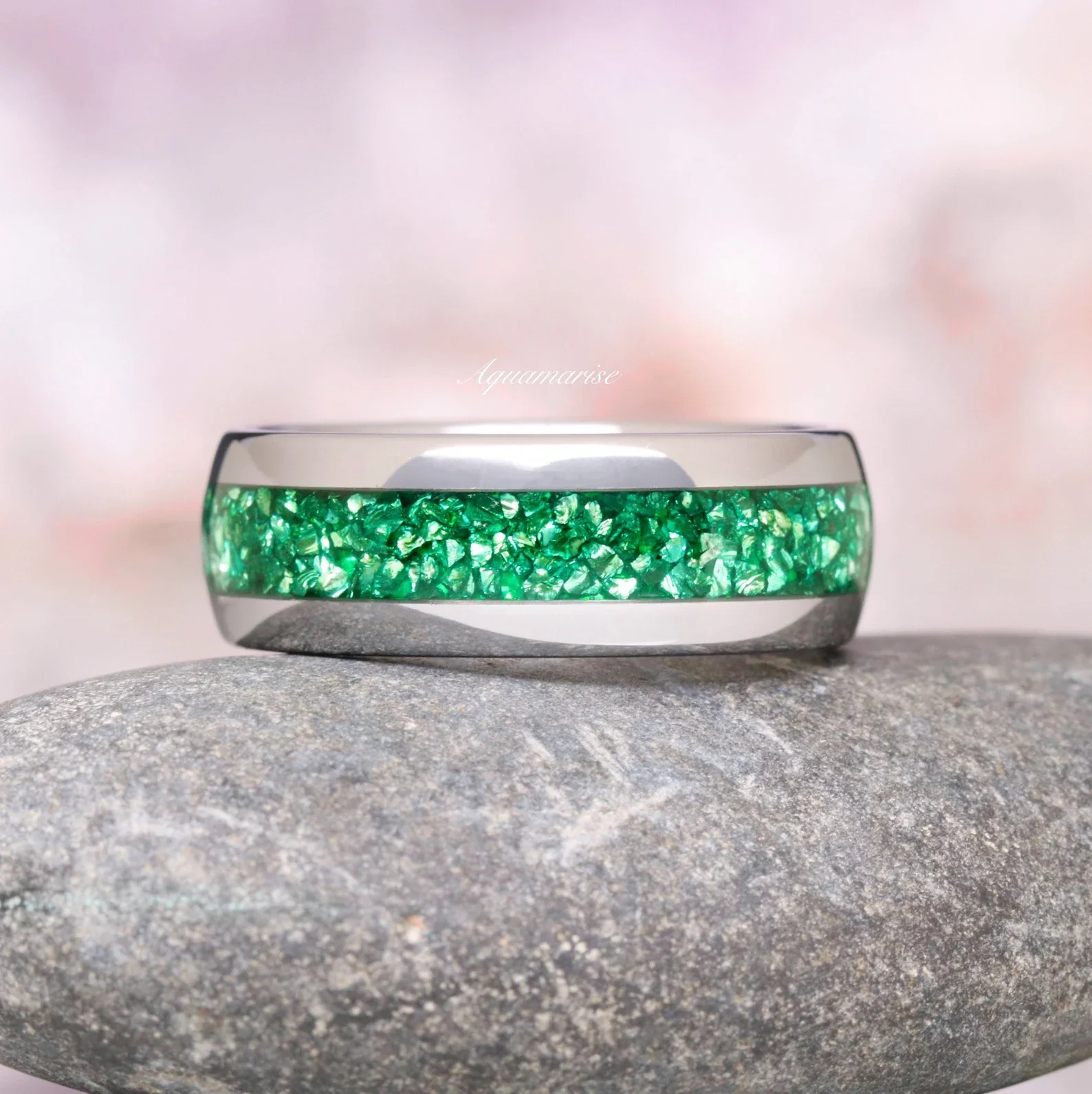 Emerald Leaf Couples Ring Set - Image 3