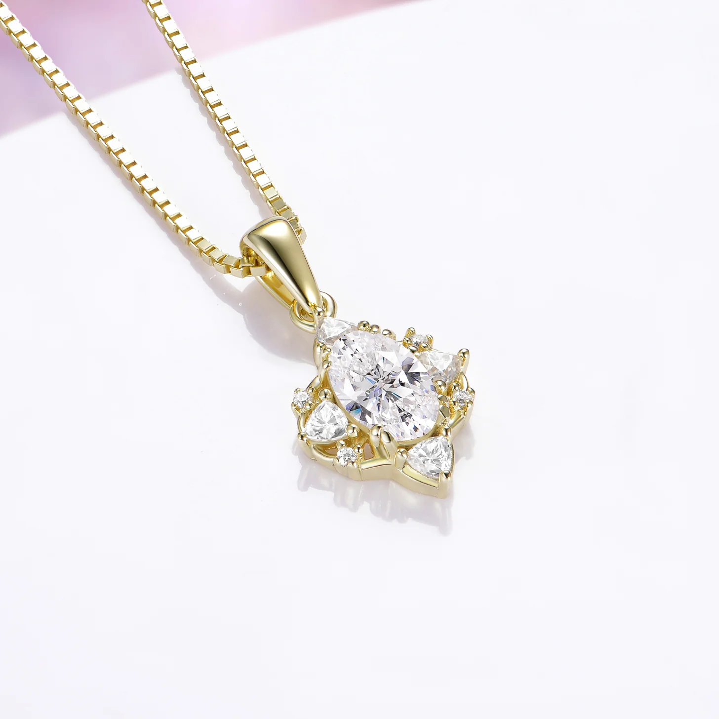 Esme Moissanite Necklace in 14K Yellow Gold Vermeil - Image 3
