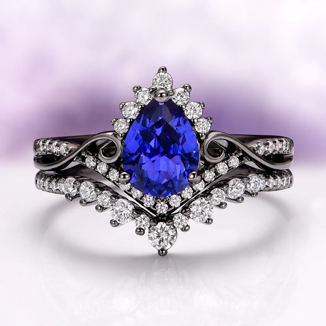 Faye Galaxy Orion Nebula™ & Sapphire Couples Ring Set - Image 3