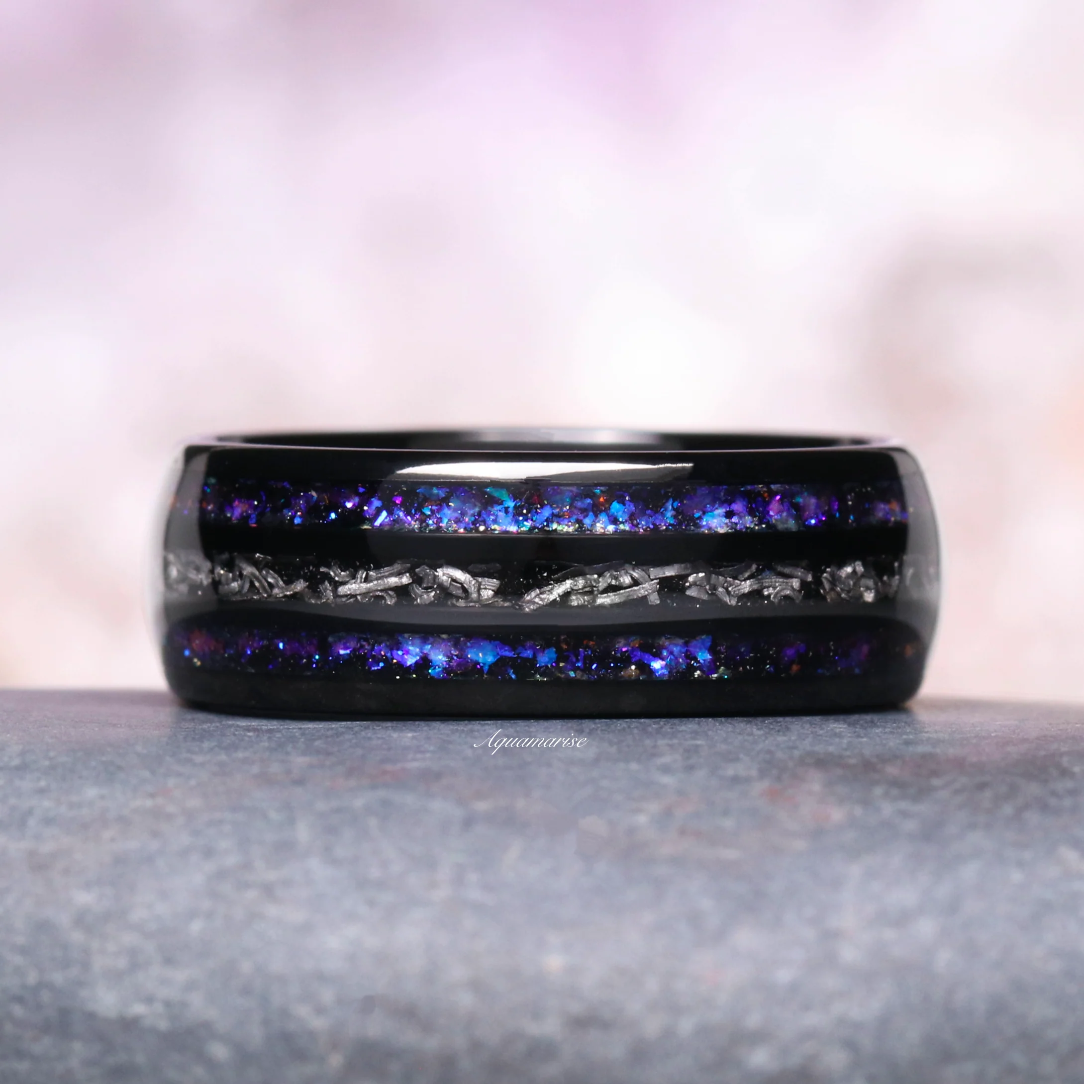 Faye Galaxy Orion Nebula™ & Sapphire Couples Ring Set - Image 9