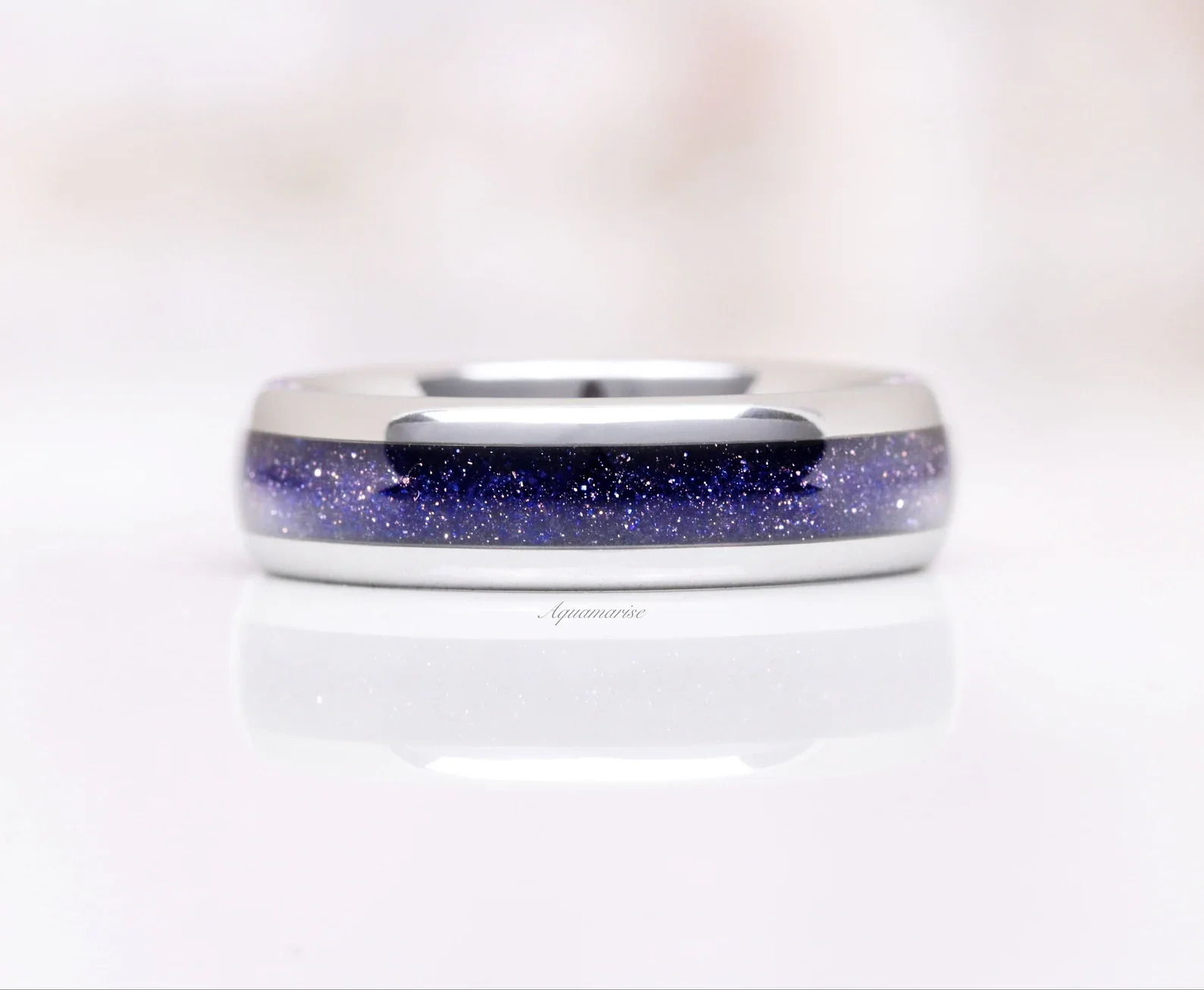 Galaxy Sandstone Starry Night Couples Ring Set - Image 3