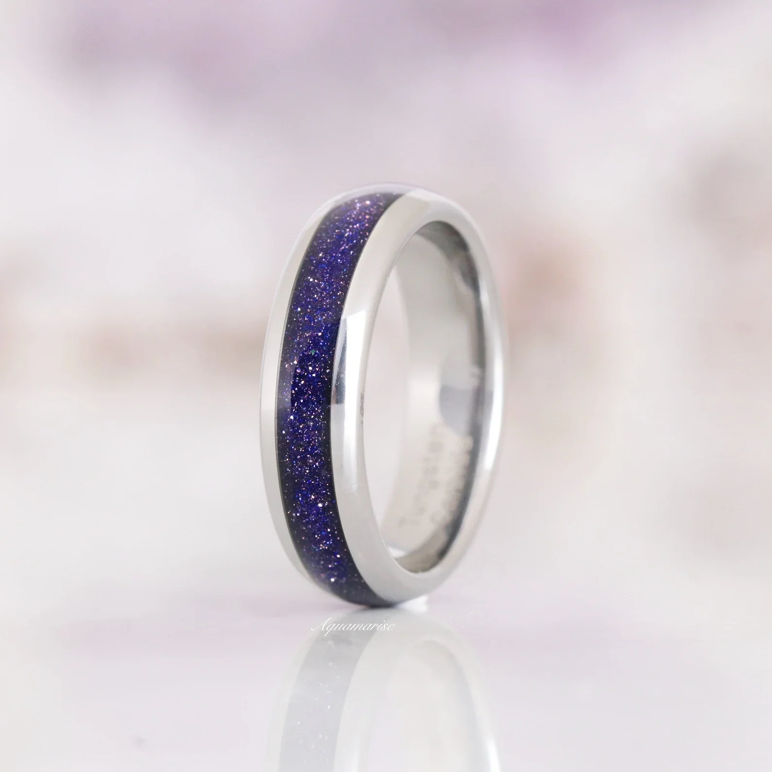 Galaxy Sandstone Starry Night Couples Ring Set - Image 8
