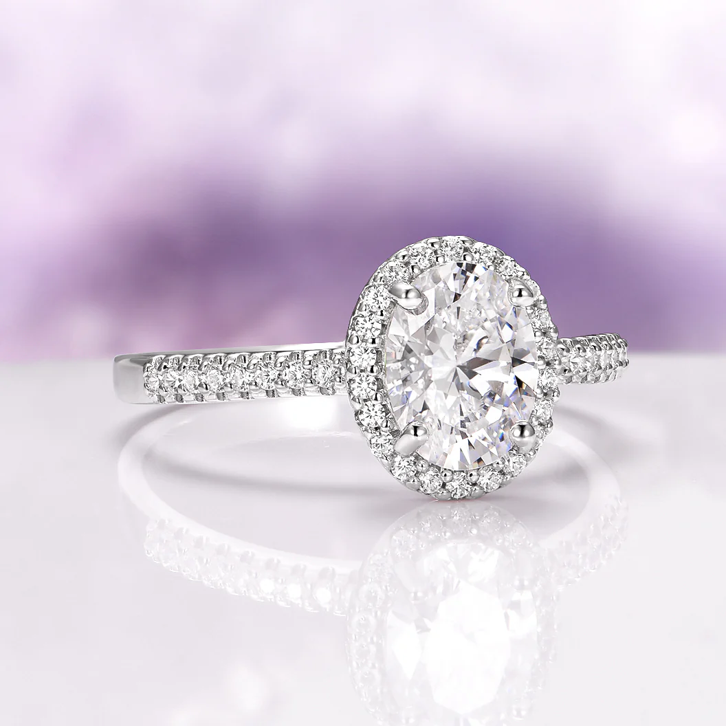 Iris Simulated Diamond Engagement Ring in Sterling Silver - Image 5