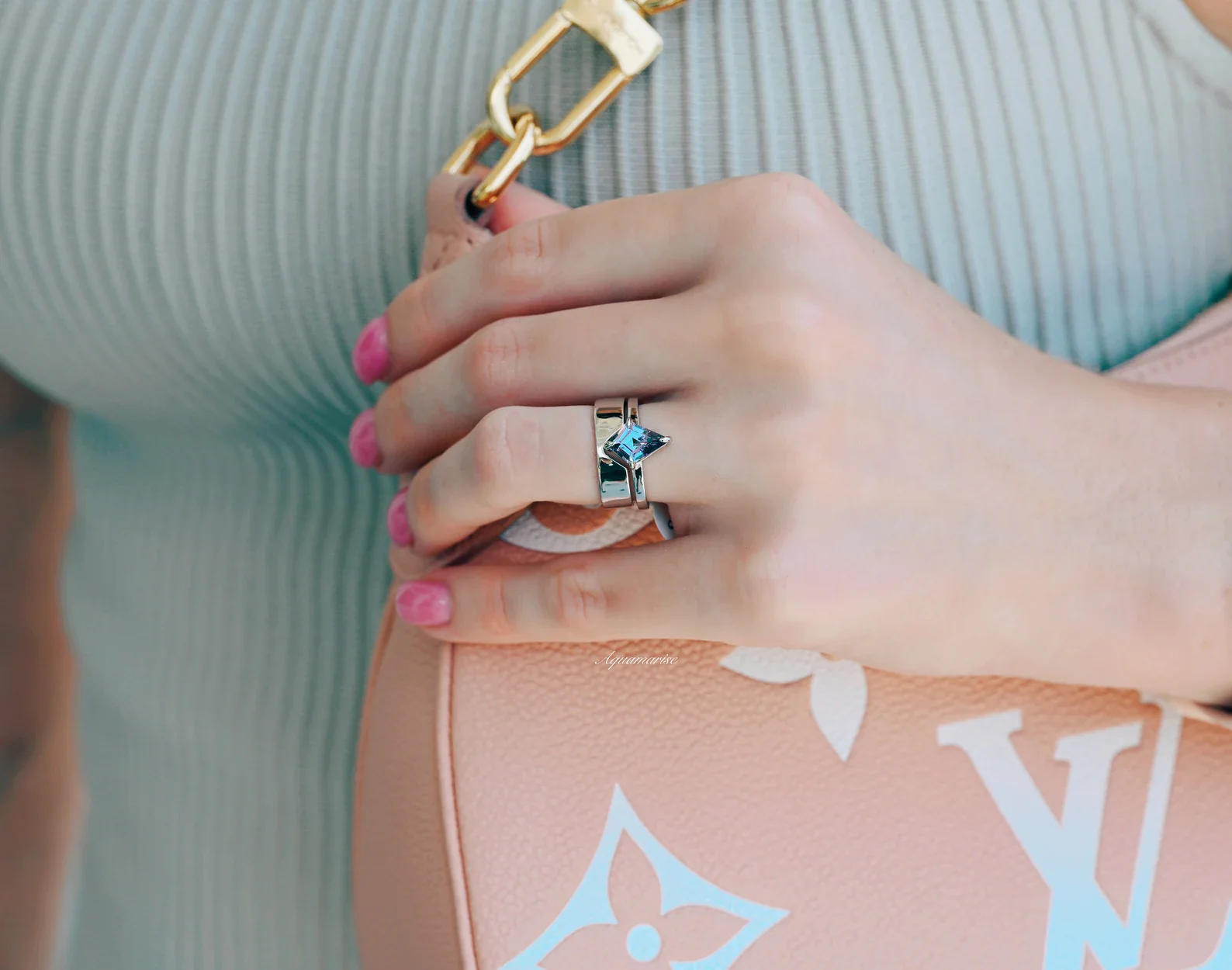 Kite Alexandrite Couples Ring Set - Image 4