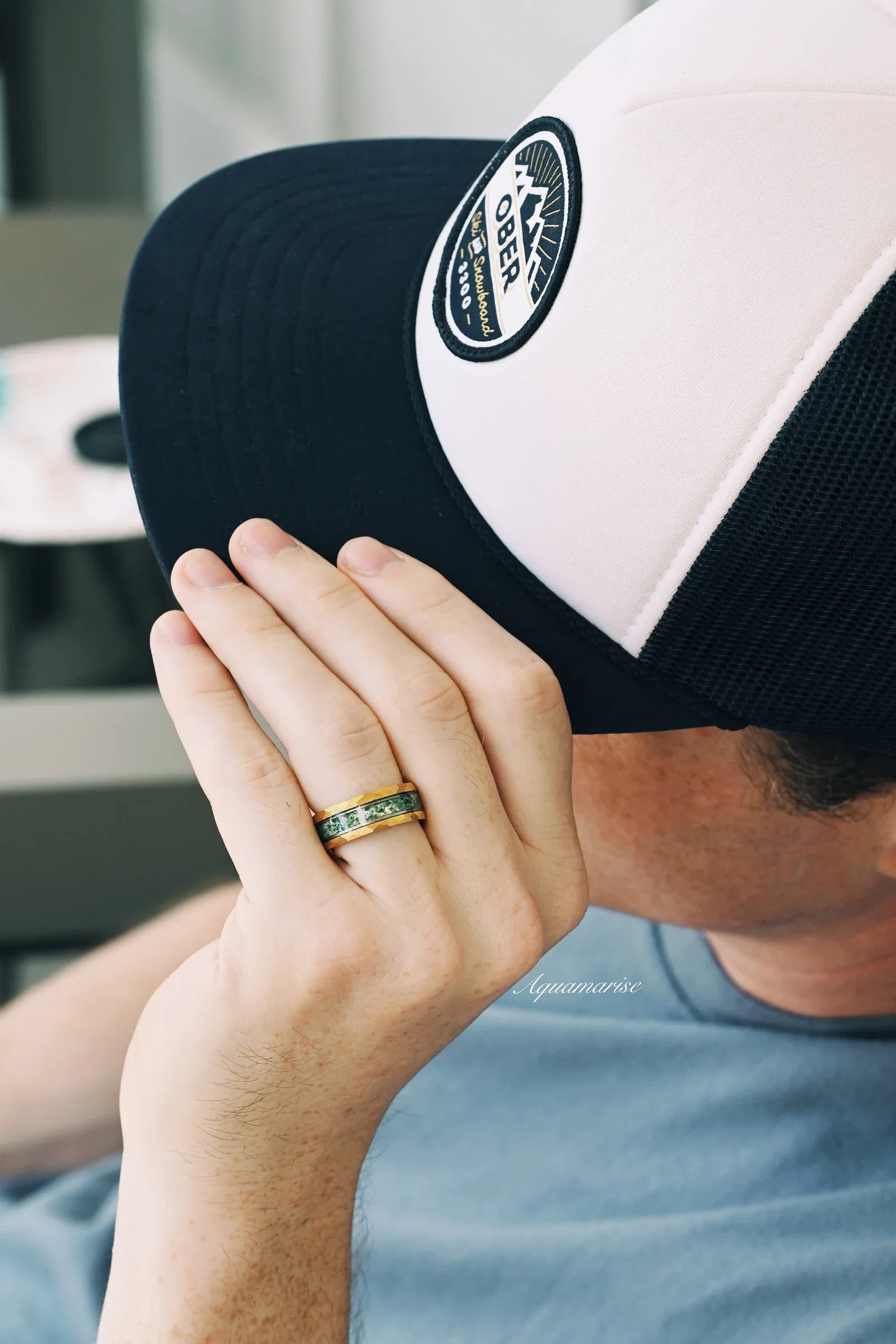 Skye Kite® Green Moss Agate Couples Ring Set - Image 5