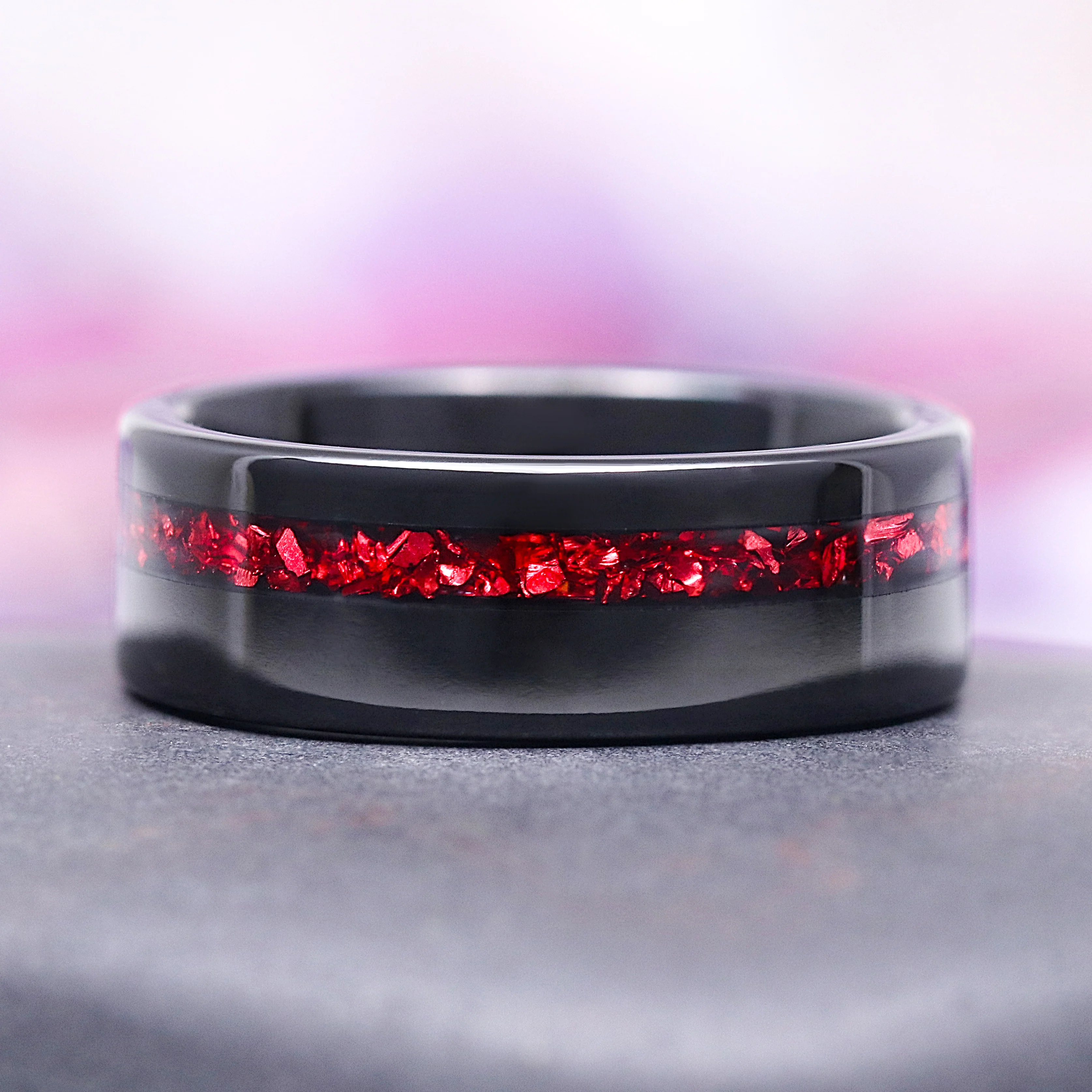Lilith Coffin Cut Natural Red Garnet Couples Ring Set - Image 3