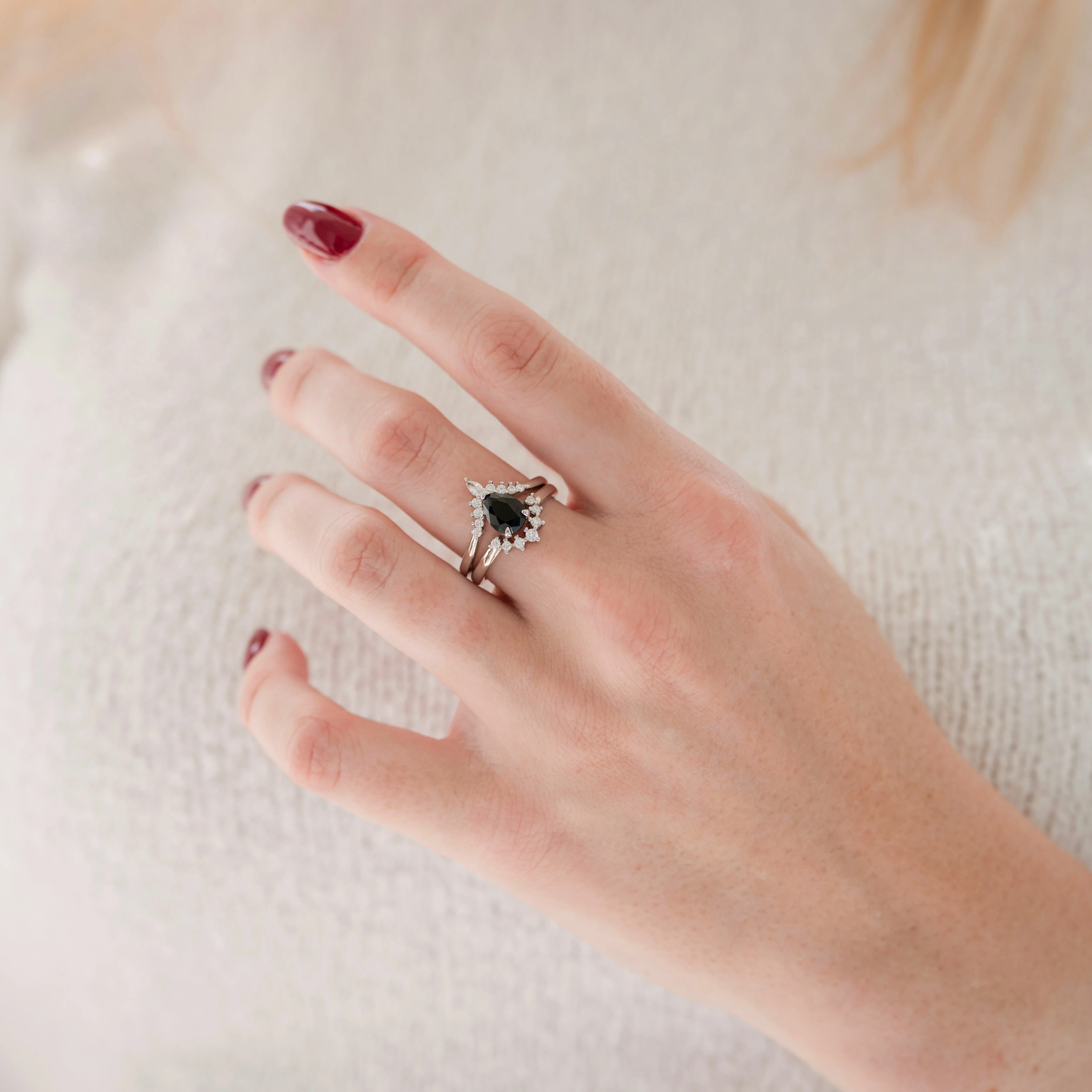 Lunette Black Onyx Ring Set in Sterling Silver - Image 3