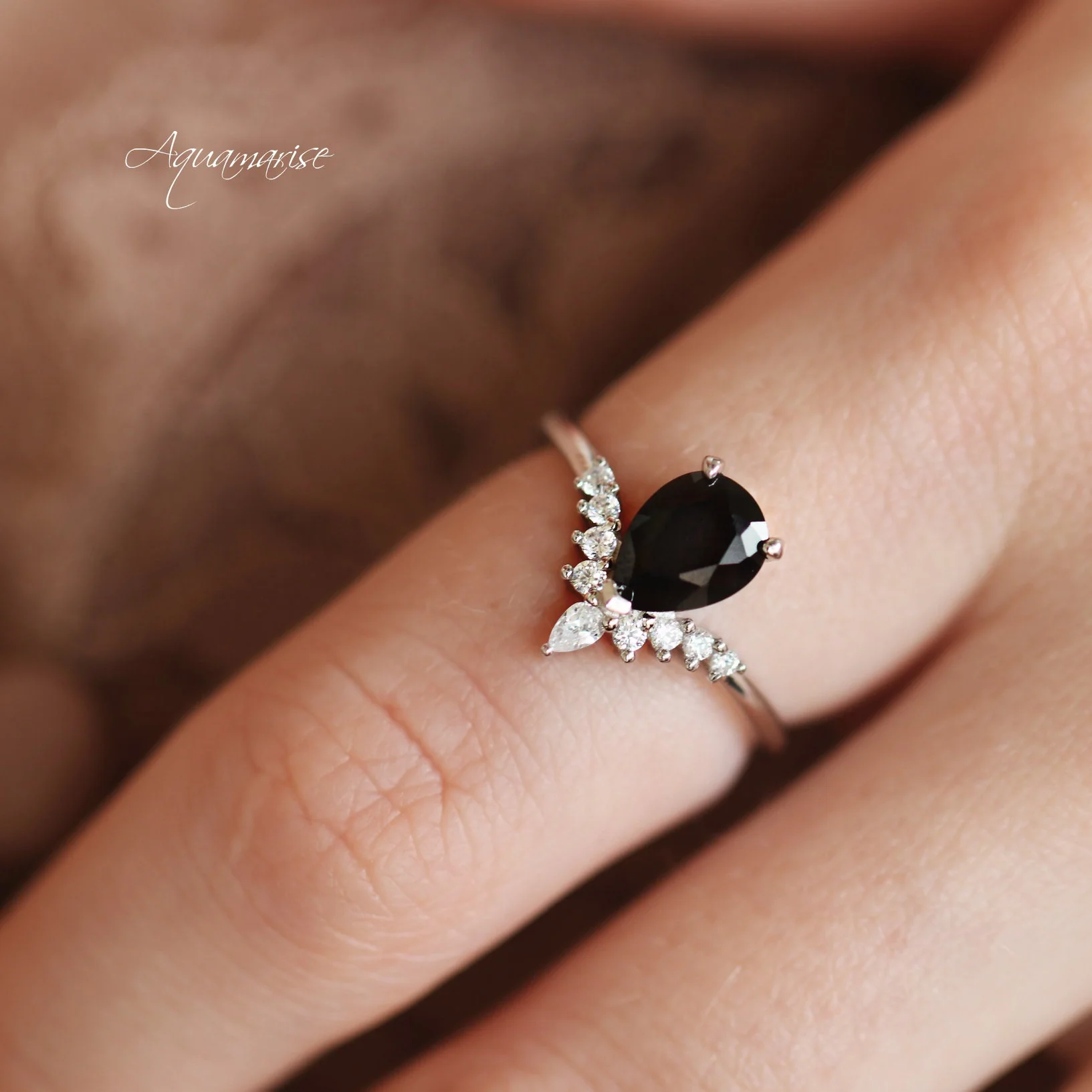 Lunette Black Onyx Ring Set in Sterling Silver - Image 5