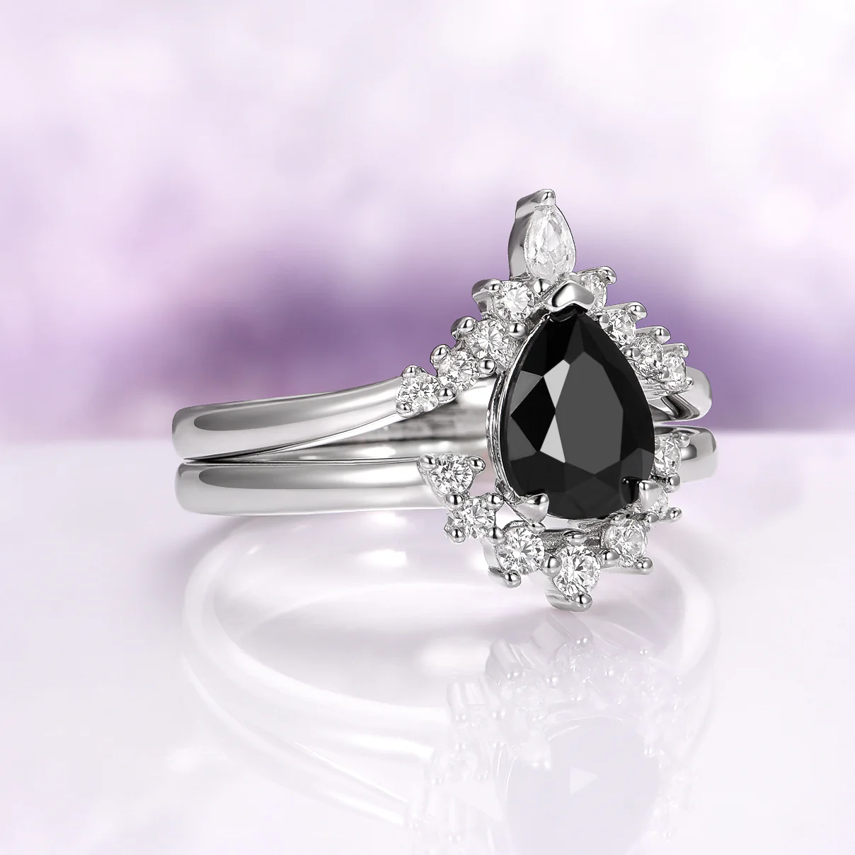 Lunette Black Onyx Ring Set in Sterling Silver - Image 7