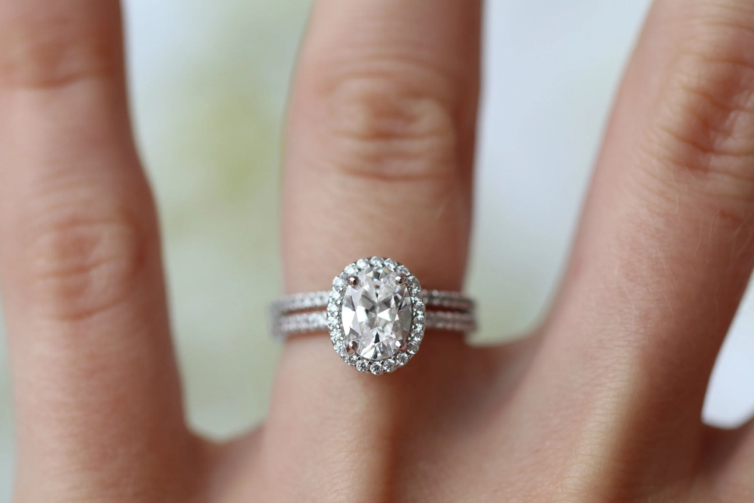 Iris Simulated Diamond Engagement Ring in Sterling Silver - Image 4