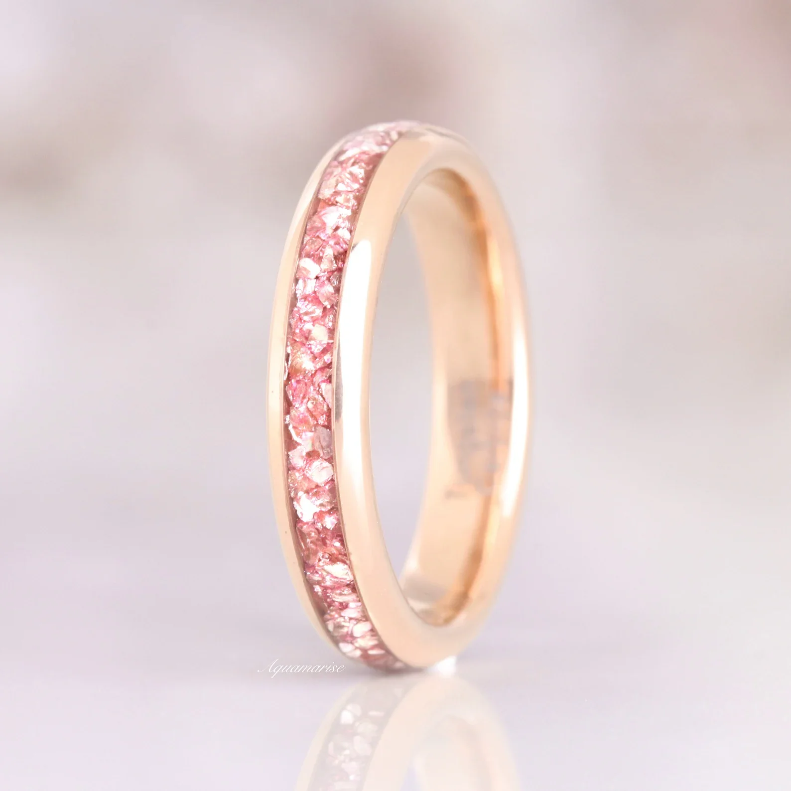 Crushed Morganite Couples Ring Set - Image 7