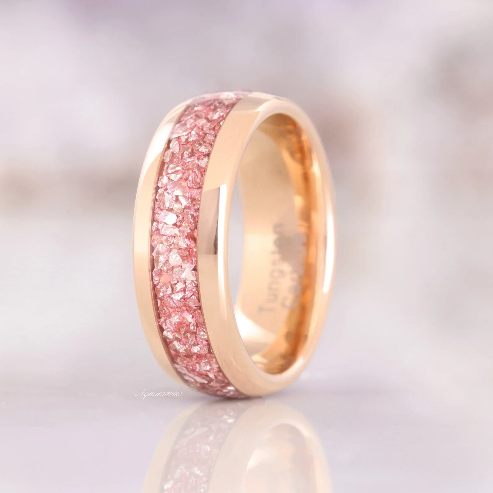 Crushed Morganite Couples Ring Set - Image 8