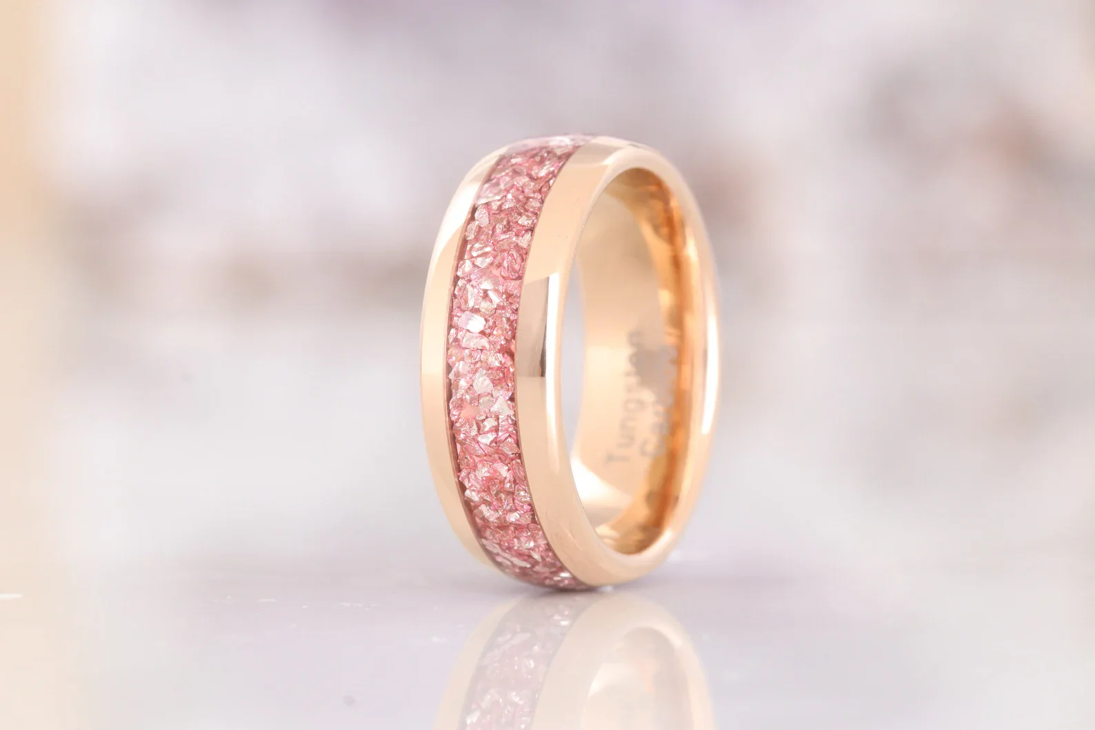 Crushed Morganite Couples Ring Set - Image 9
