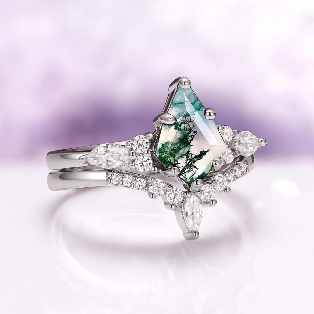 Skye Kite® Green Moss Agate Ring in Sterling Silver - Image 6