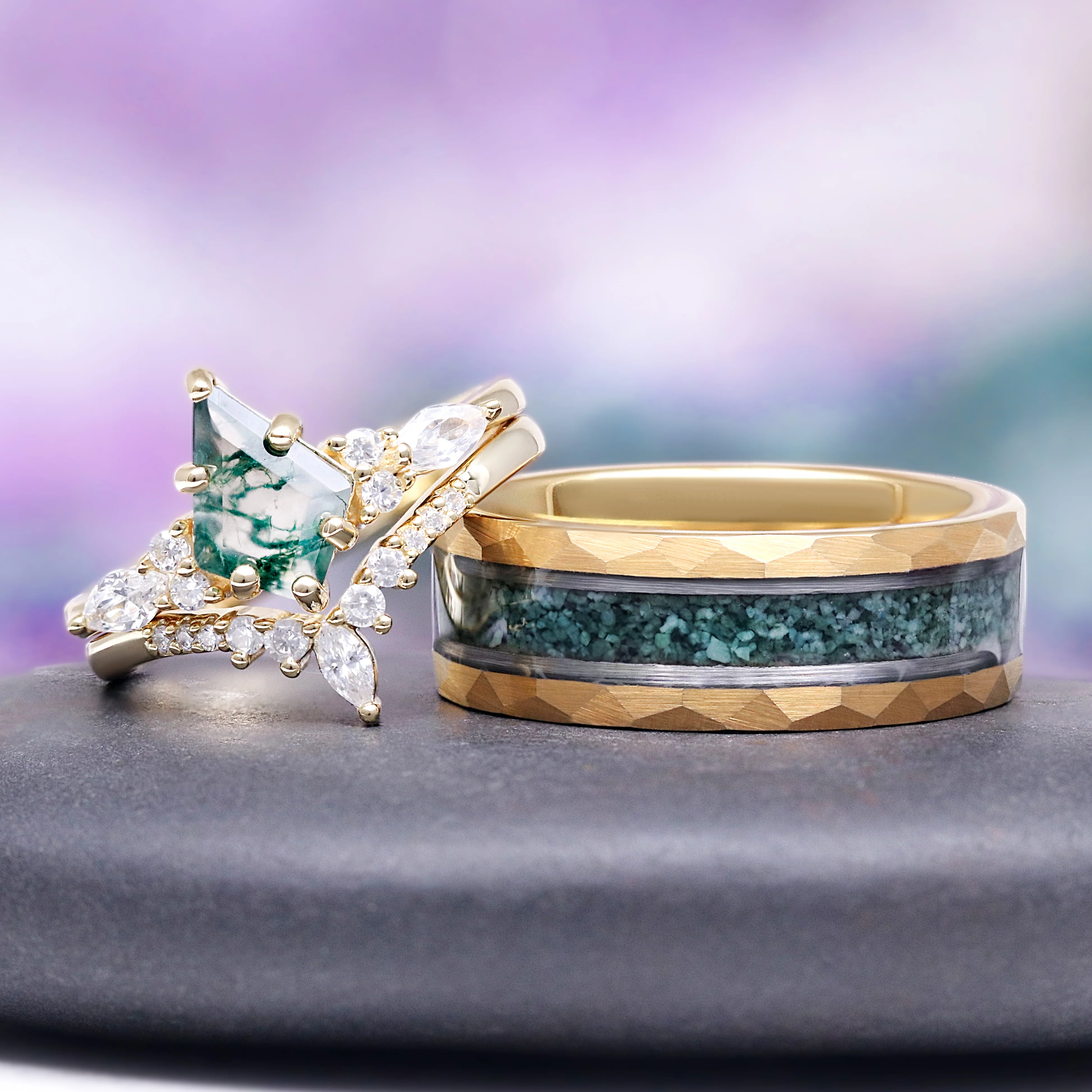 Skye Kite® Green Moss Agate Ring Set in 14K Yellow Gold Vermeil - Image 4