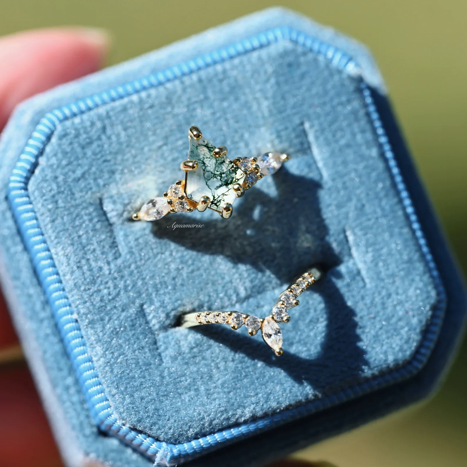 Skye Kite® Green Moss Agate Ring Set in 14K Yellow Gold Vermeil - Image 7