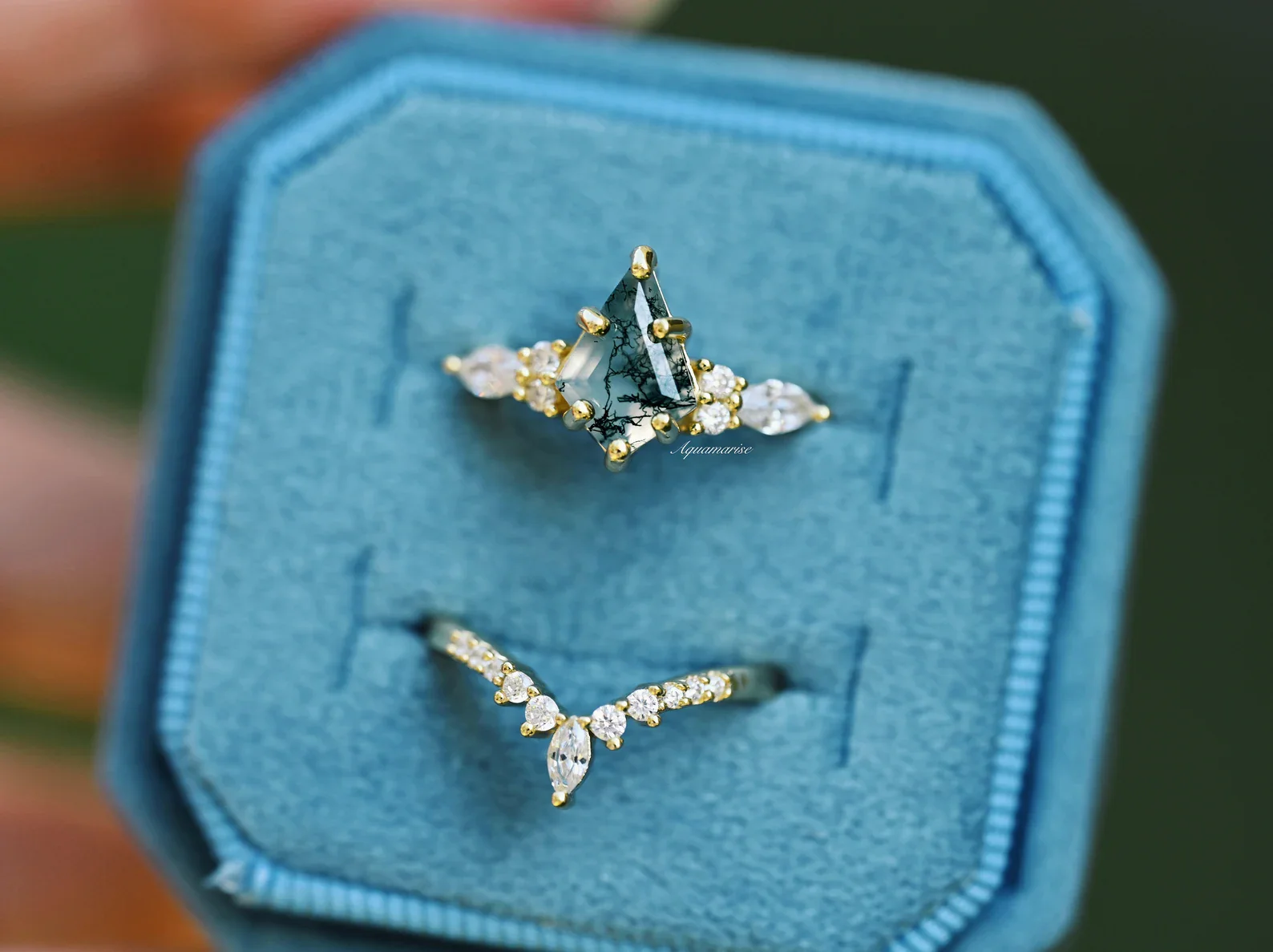 Skye Kite® Green Moss Agate Ring Set in 14K Yellow Gold Vermeil - Image 8