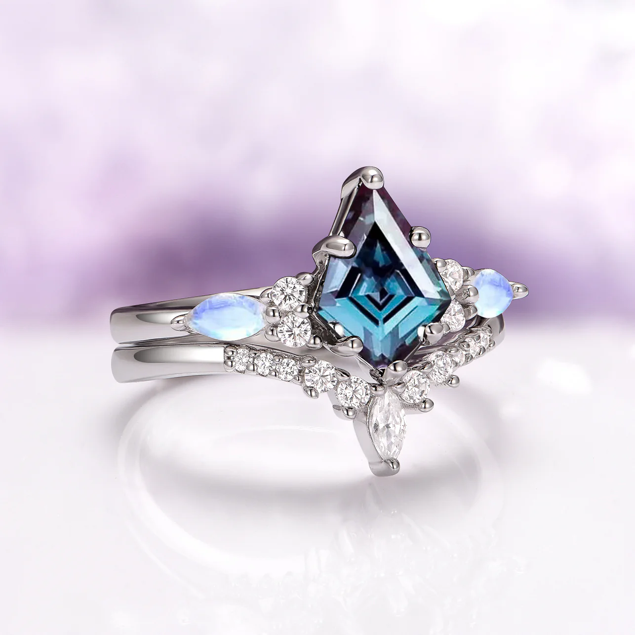 Skye Kite® Alexandrite & Moonstone Ring Set in Sterling Silver - Image 5