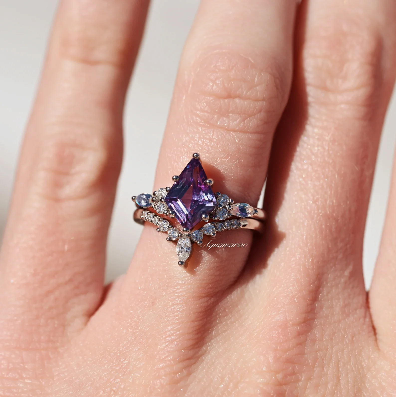 Skye Kite® Alexandrite & Moonstone Ring Set in Sterling Silver - Image 3