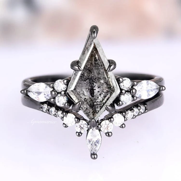Skye Kite® Galaxy Herkimer Diamond & Meteorite Couples Ring Set - Image 4