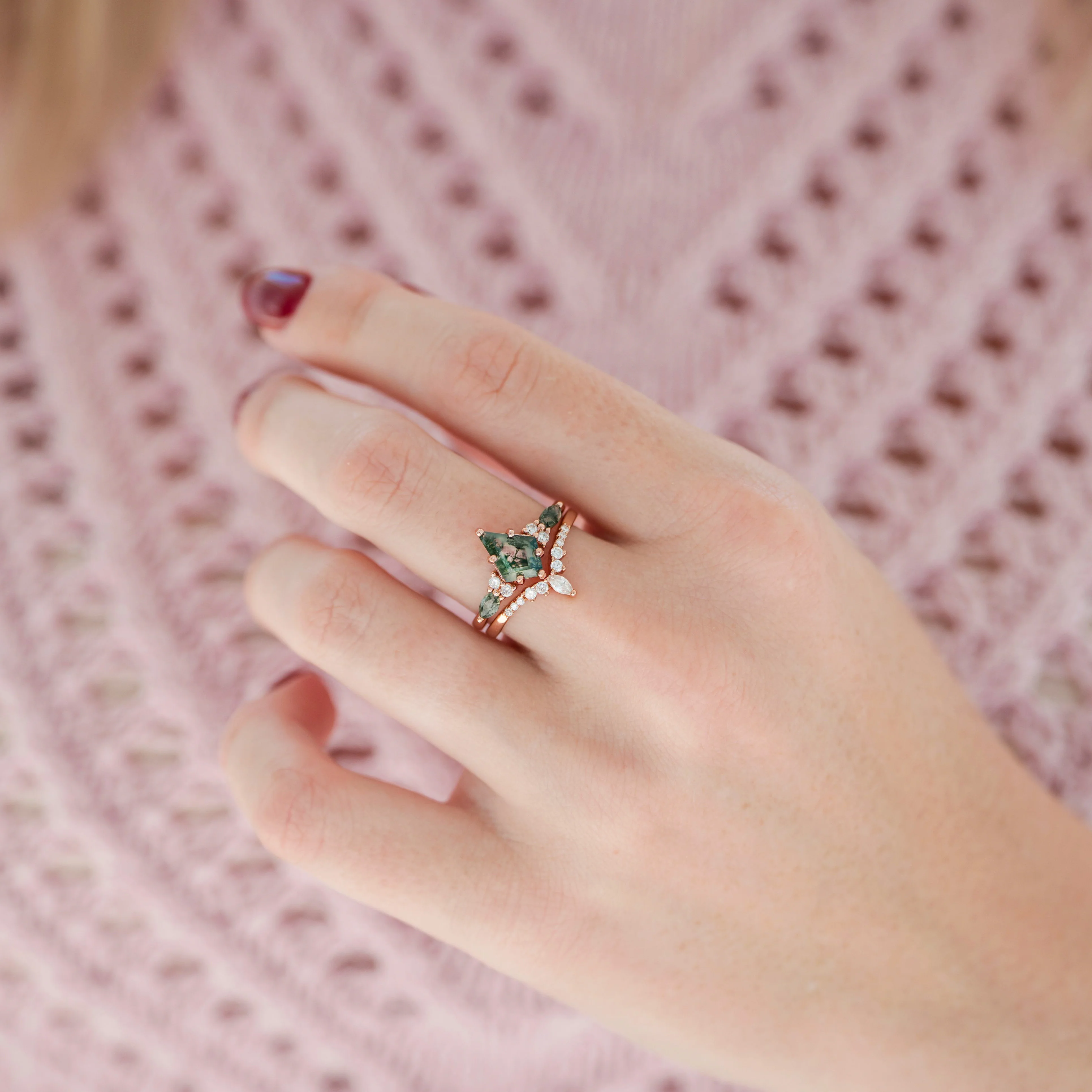 Skye Kite® Moss Agate Couples Ring Set - Image 5