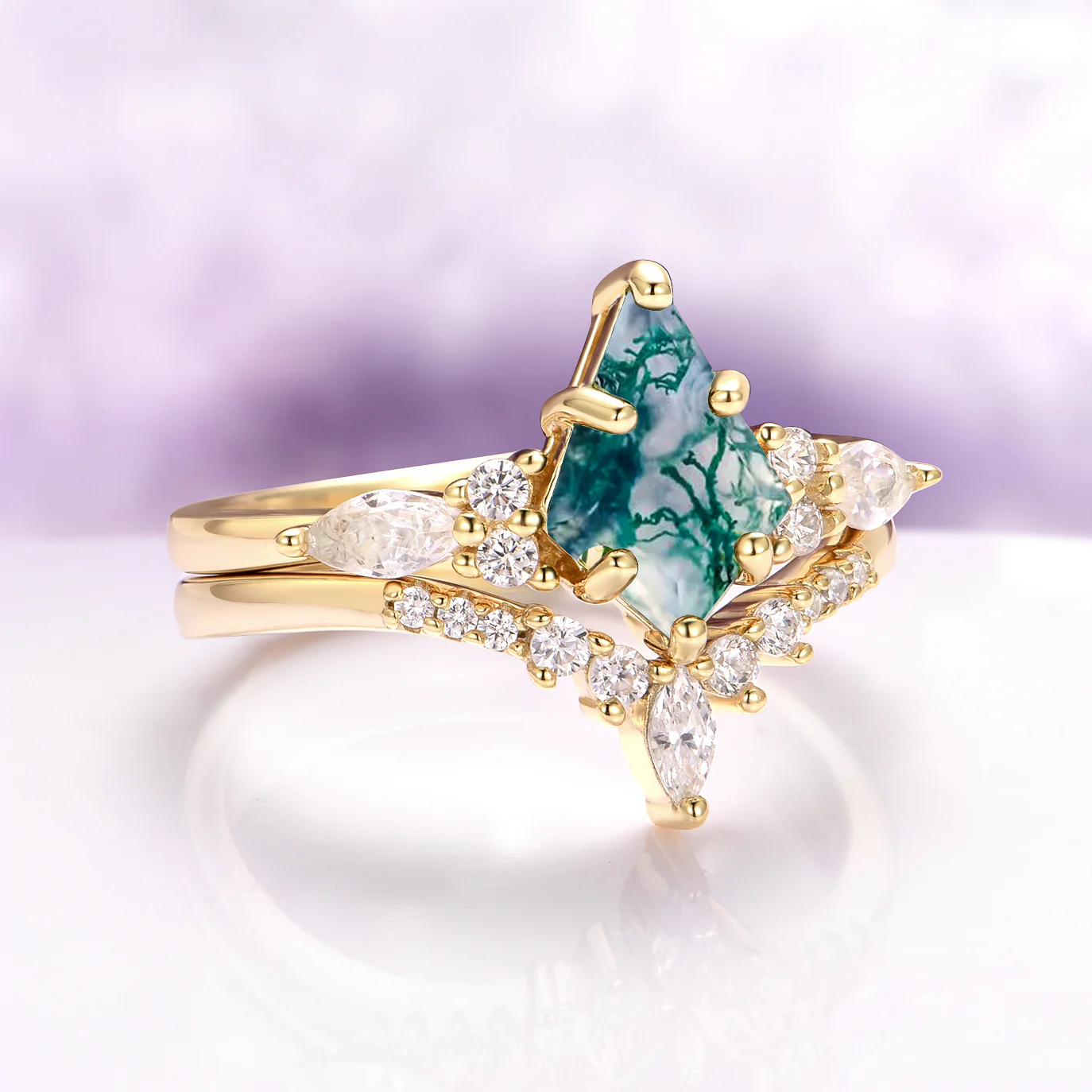 Skye Kite® Green Moss Agate Ring Set in 14K Yellow Gold Vermeil - Image 9