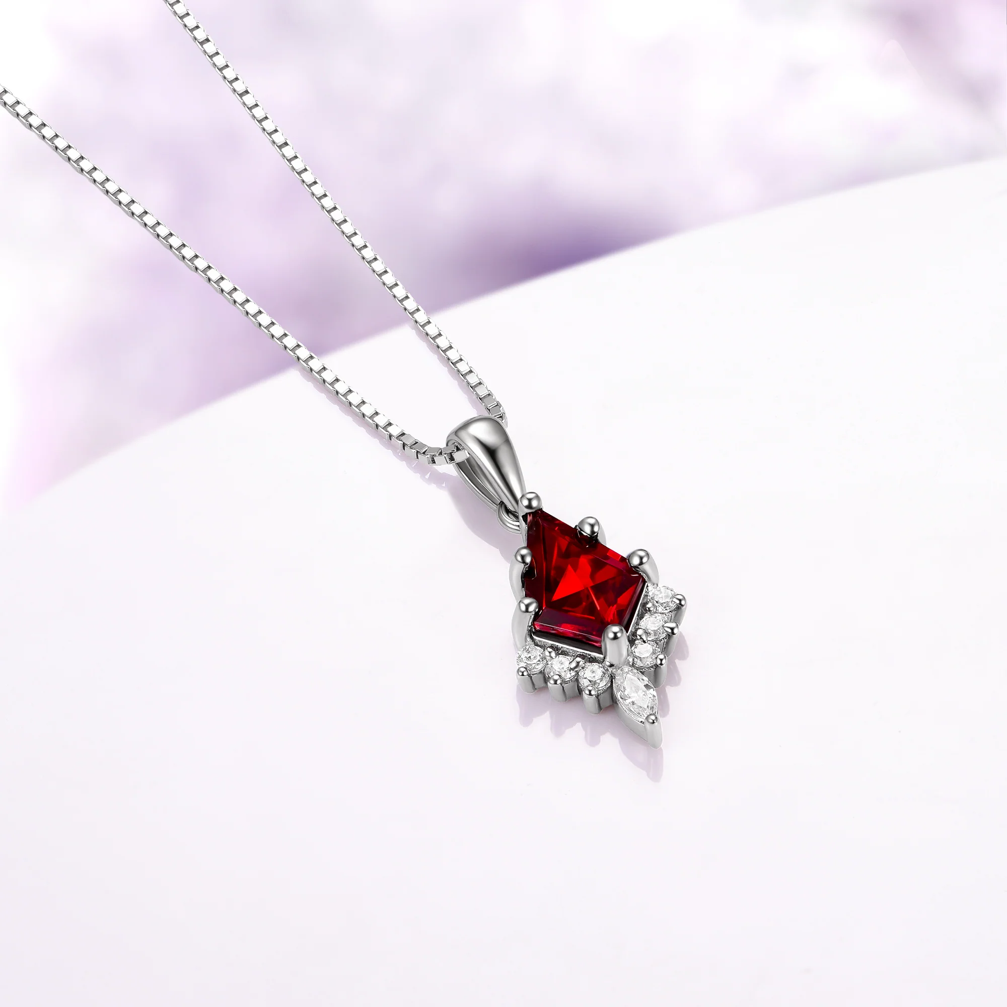 Skye Kite® Natural Red Garnet Necklace in Black Ruthenium - Image 3