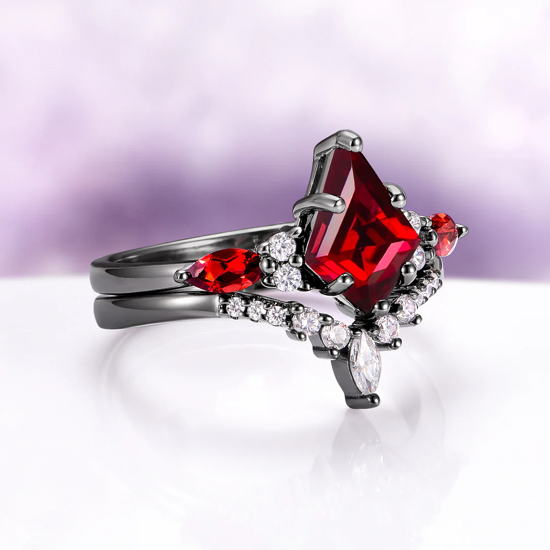 Skye Kite® Natural Red Garnet Couples Ring Set - Image 10