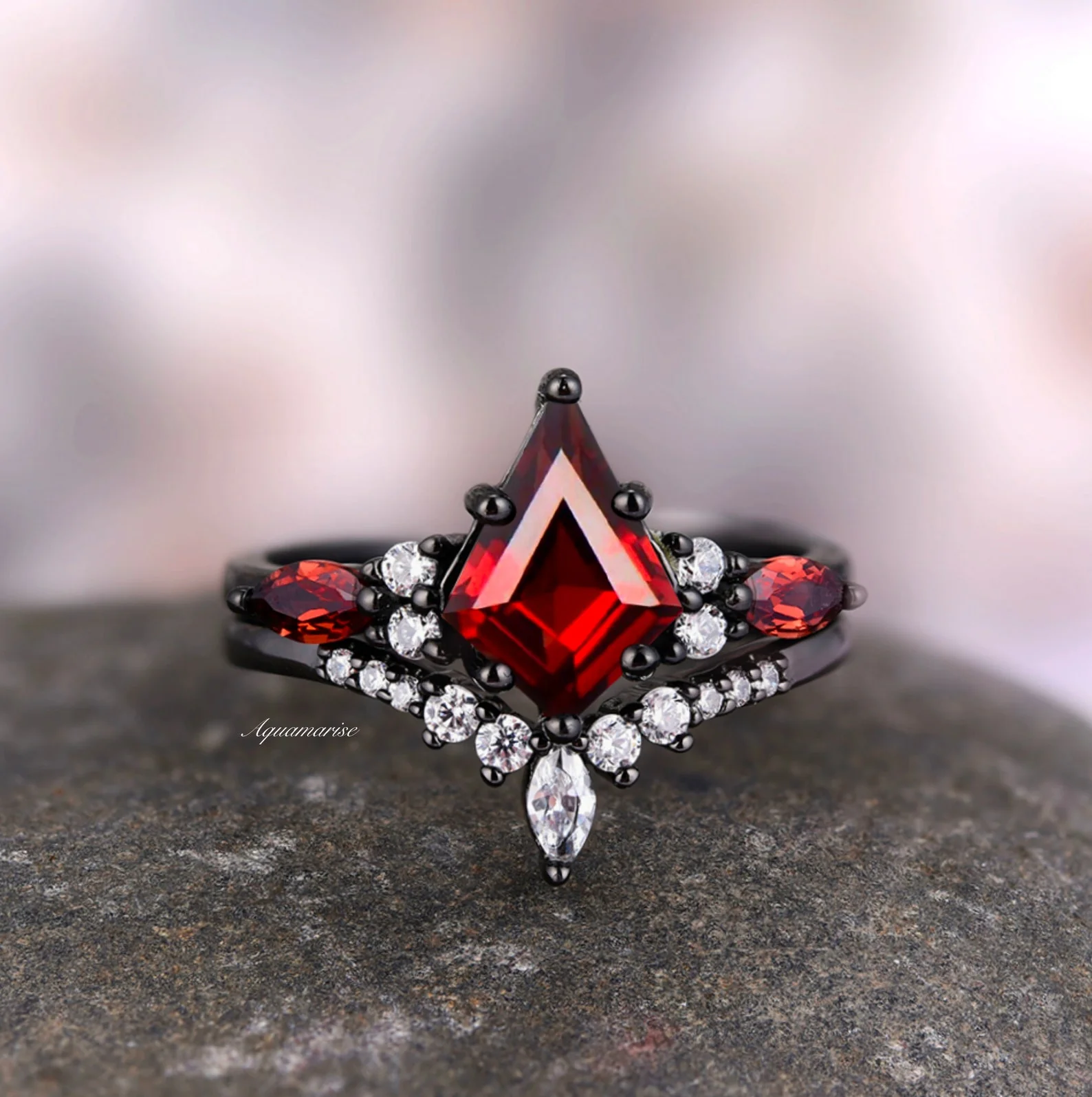 Skye Kite® Natural Red Garnet Couples Ring Set - Image 13
