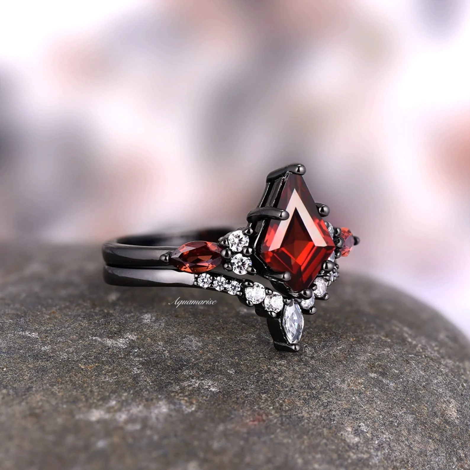 Skye Kite® Natural Red Garnet Couples Ring Set - Image 14